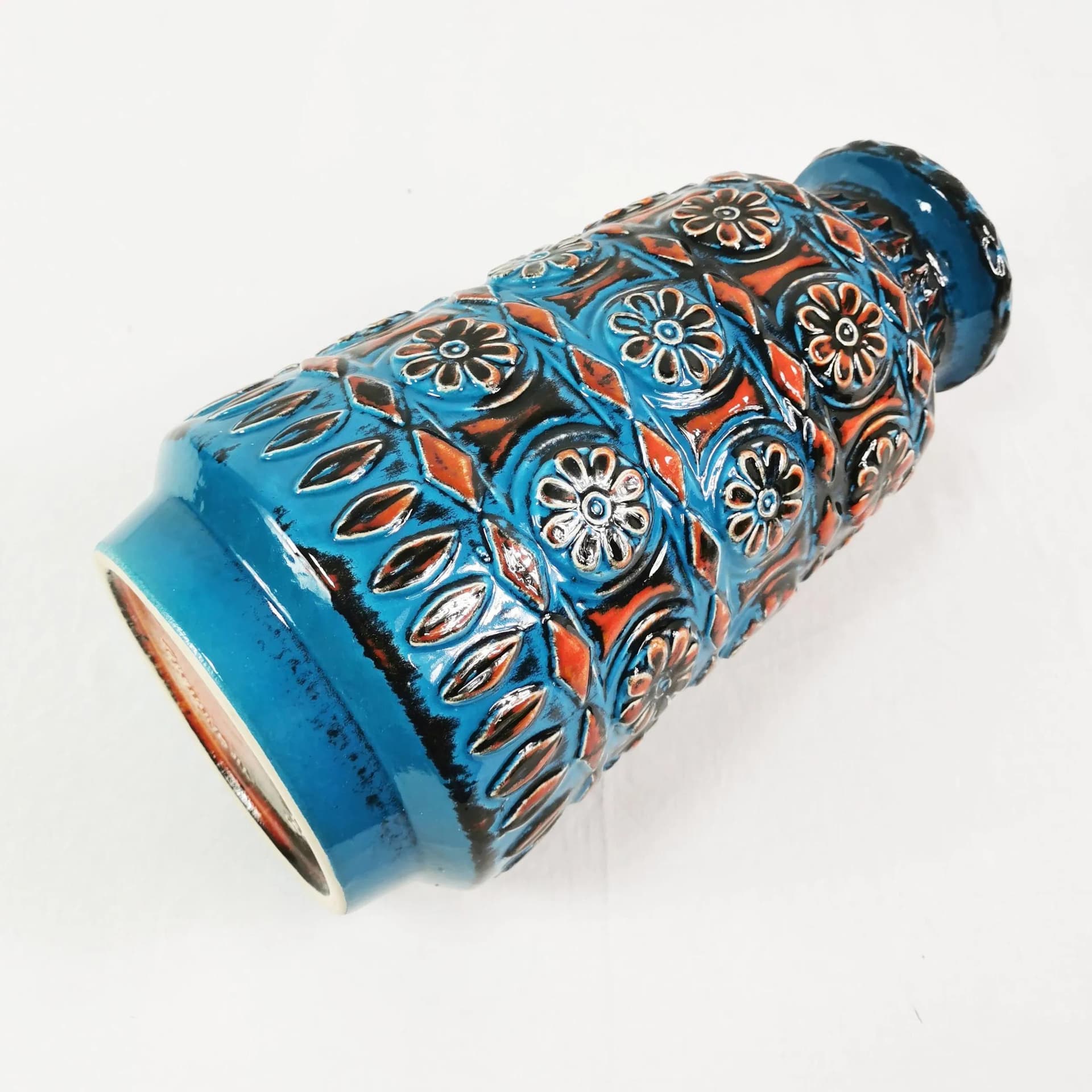 Vase, Bay Keramik, blue multicolor, stoneware, Germany, 1970s. - 337490