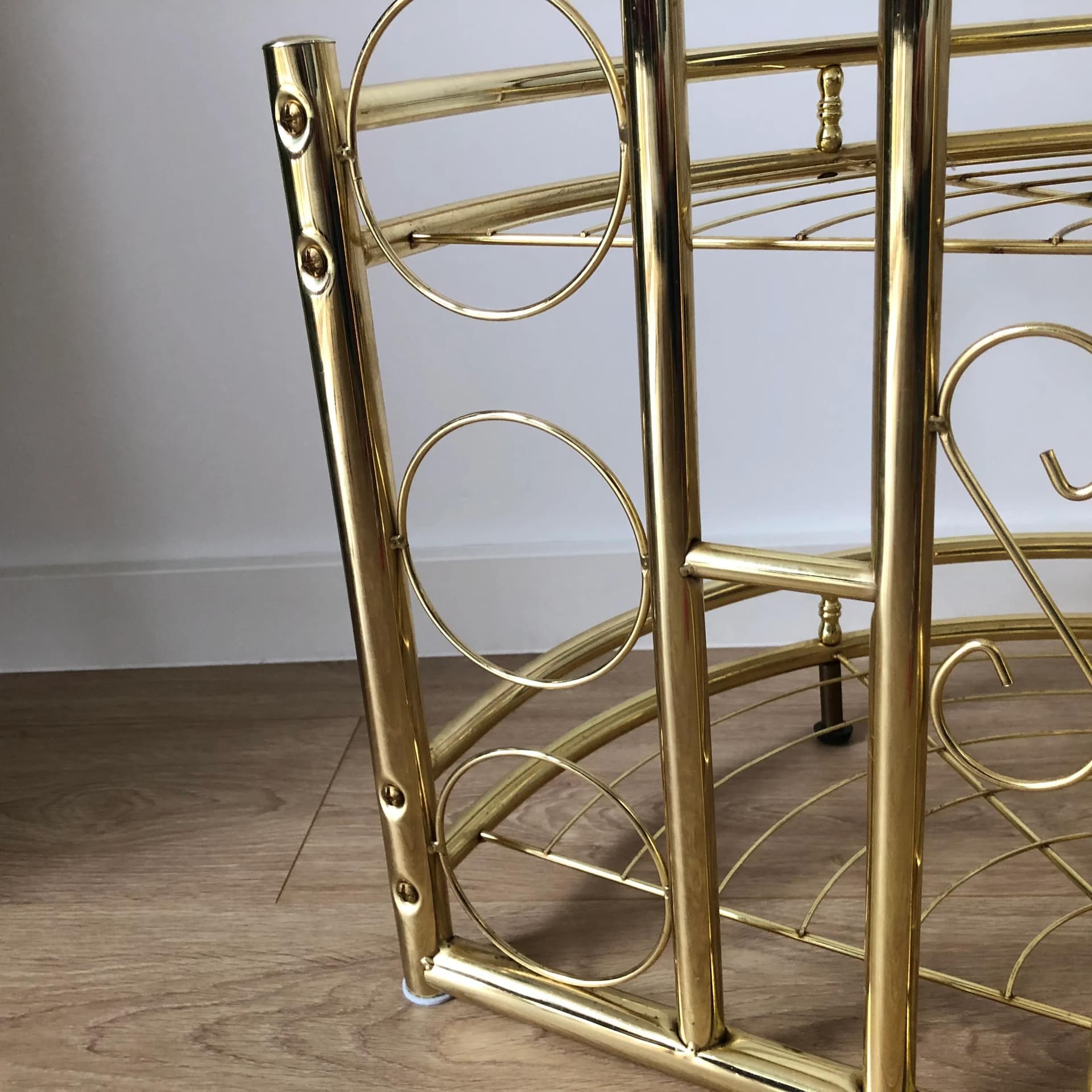 Etażerka narożna, złoty, metal, Niemcy, lata 80. - 25160