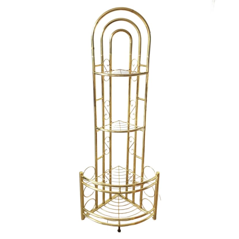 Etażerka narożna, złoty, metal, Niemcy, lata 80.