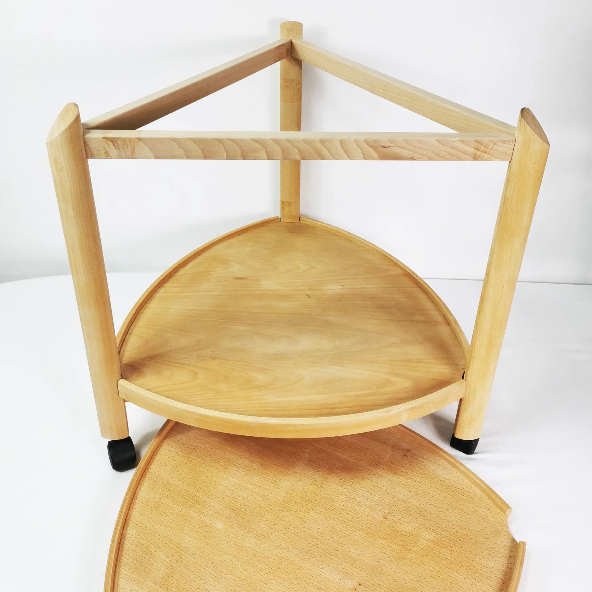Side Table-Bar Cart, brown beech, Denmark, 1980s. - 337317