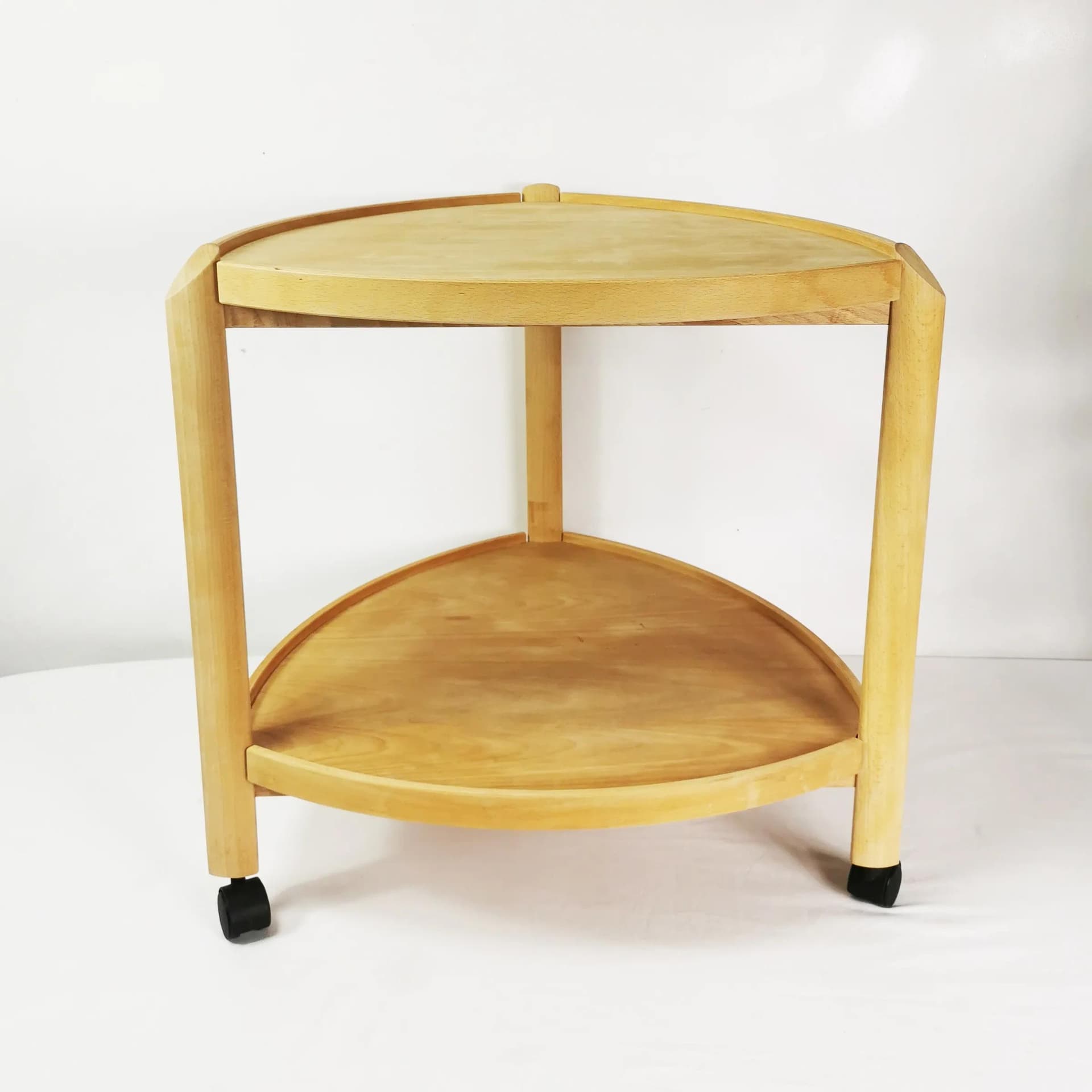 Side Table-Bar Cart, brown beech, Denmark, 1980s. - 337312