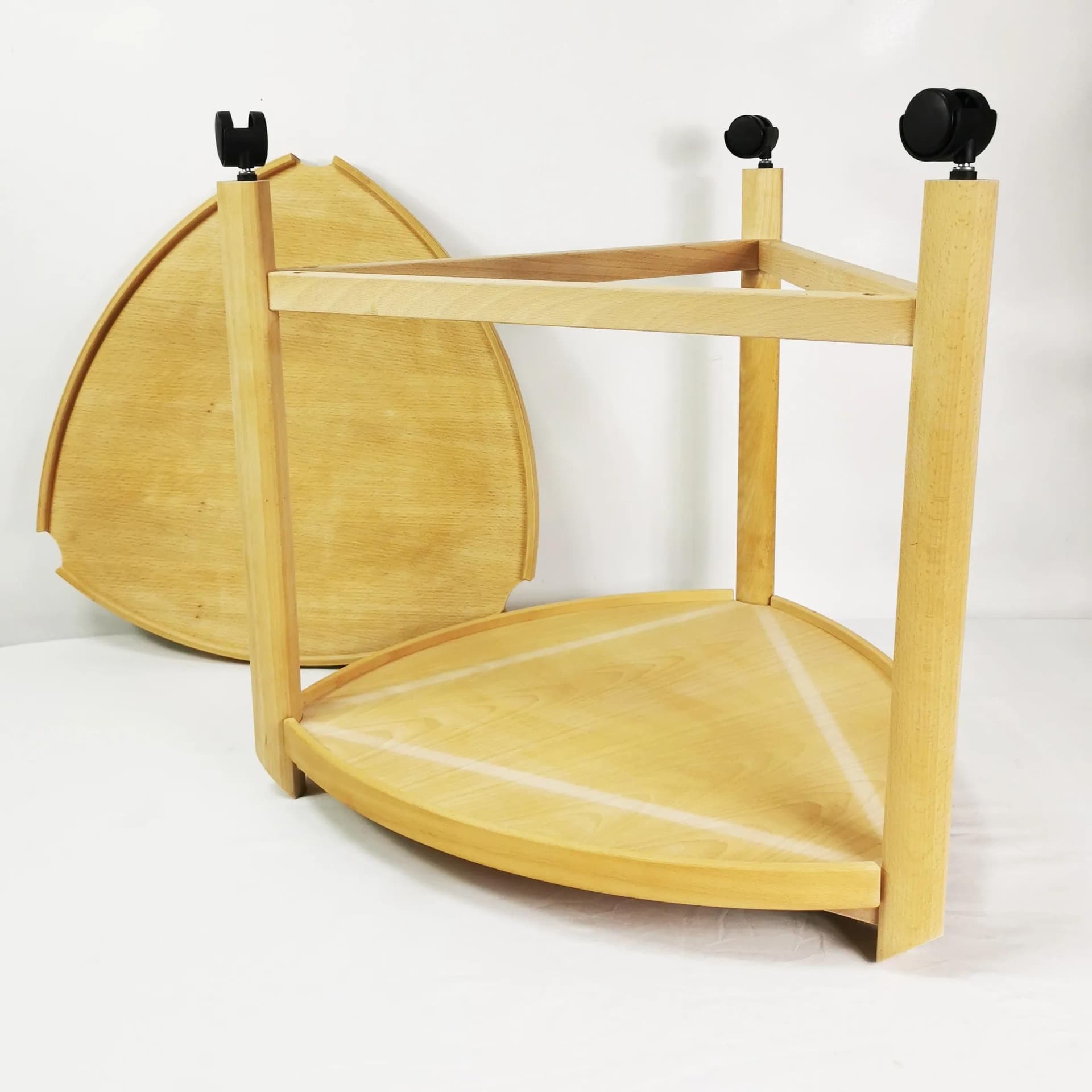 Side Table-Bar Cart, brown beech, Denmark, 1980s. - 337319