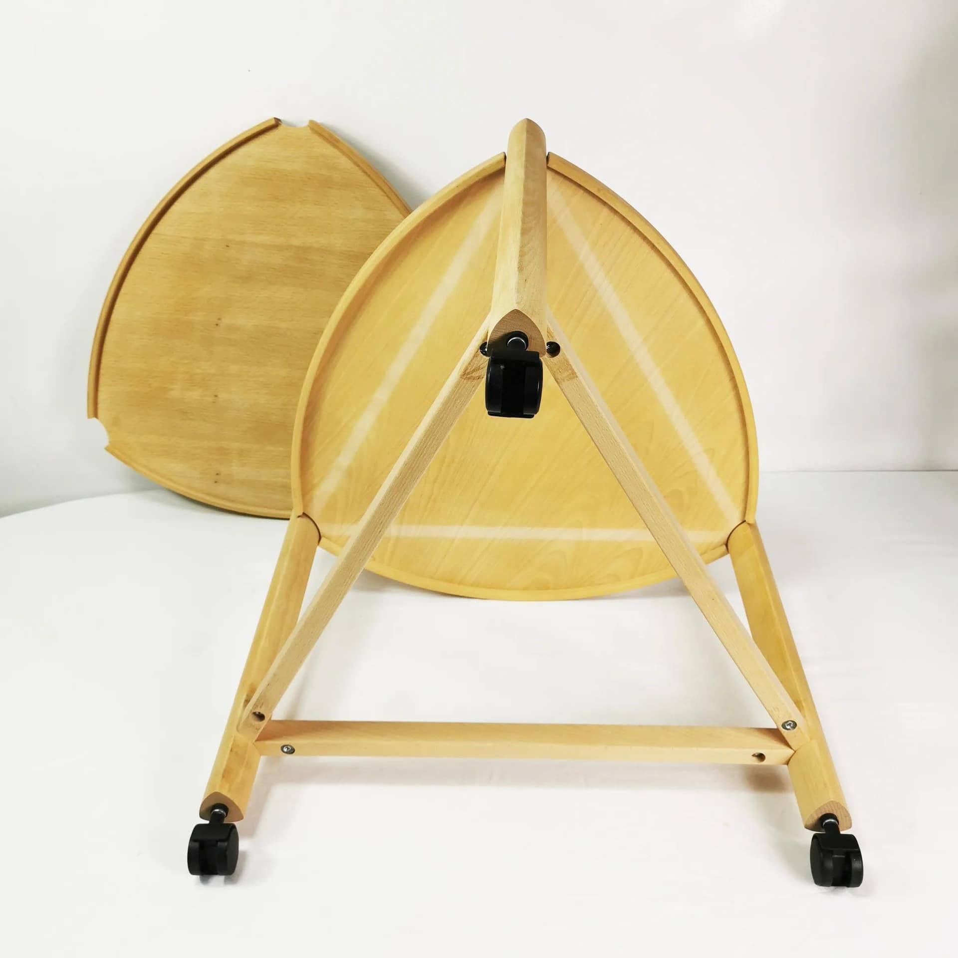 Side Table-Bar Cart, brown beech, Denmark, 1980s. - 337320