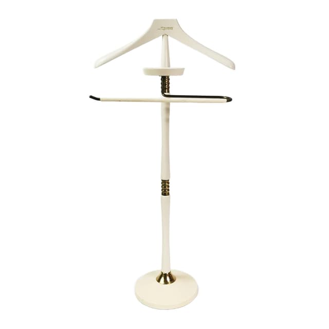 Valet stand, beige, beech, brass, Germany, 1960s. - DIMENSION