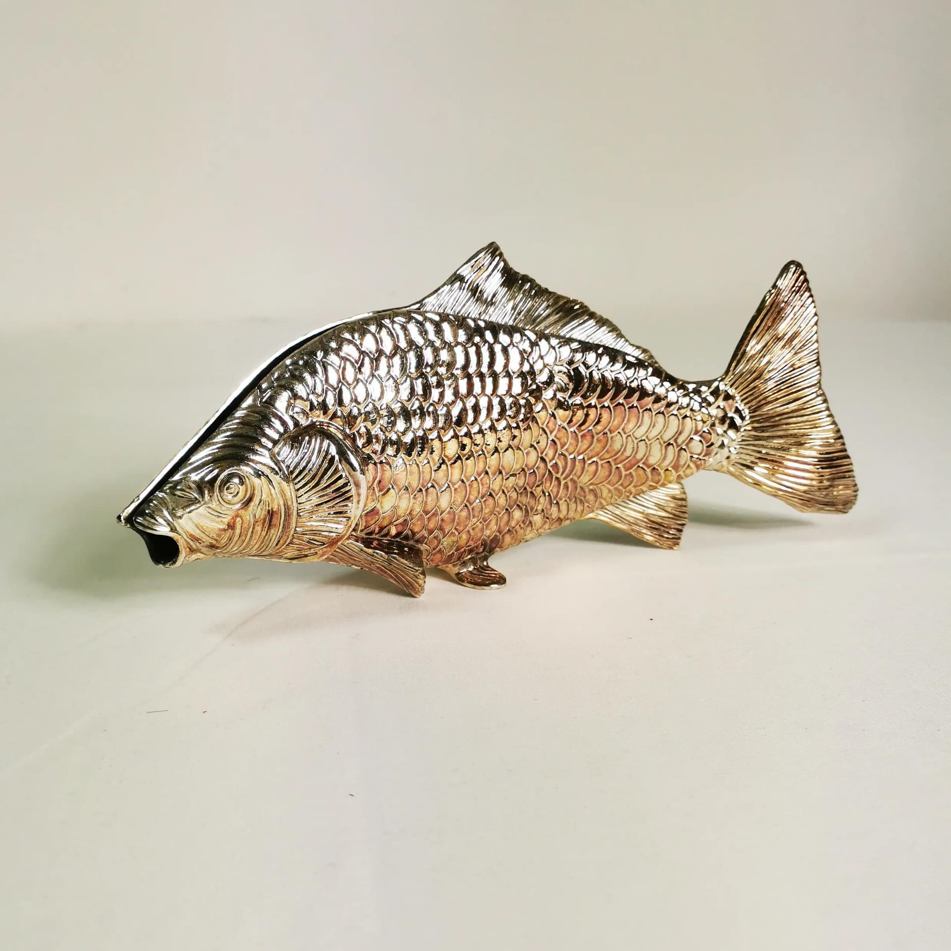 Serwetnik, srebro-złoto, metal srebrzony, Włochy, lata 60. - 337260