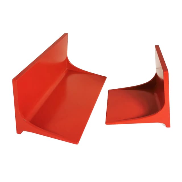 Para półek ściennych Space Age, czerwony, plastik, Niemcy, lata 70. - WYMIARY