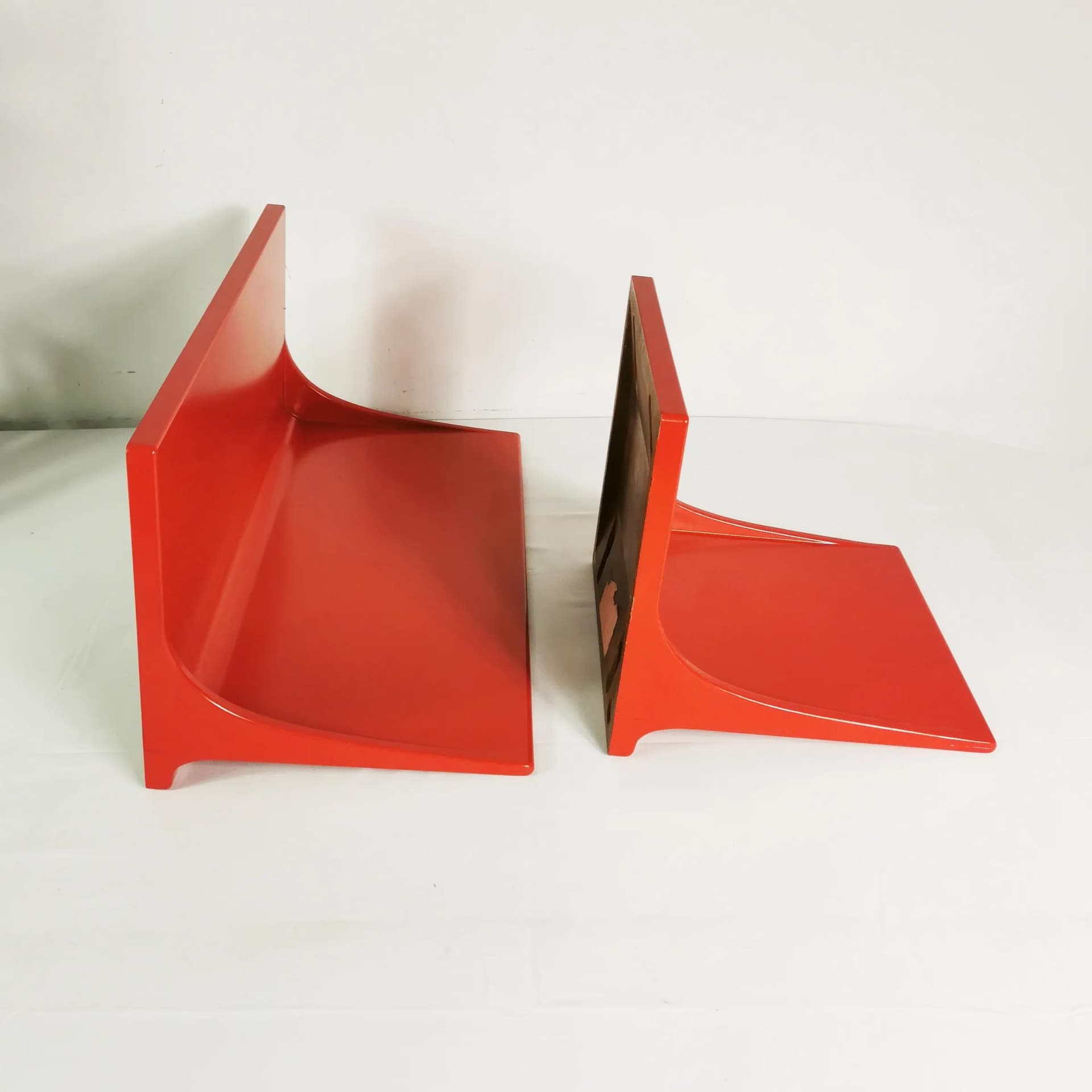 Para półek ściennych Space Age, czerwony, plastik, Niemcy, lata 70. - 337247
