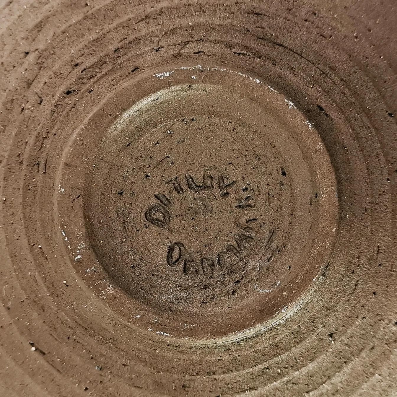 Bowl with handle, brown stoneware, by H. Ditlev, Denmark, 1960s. - 339836
