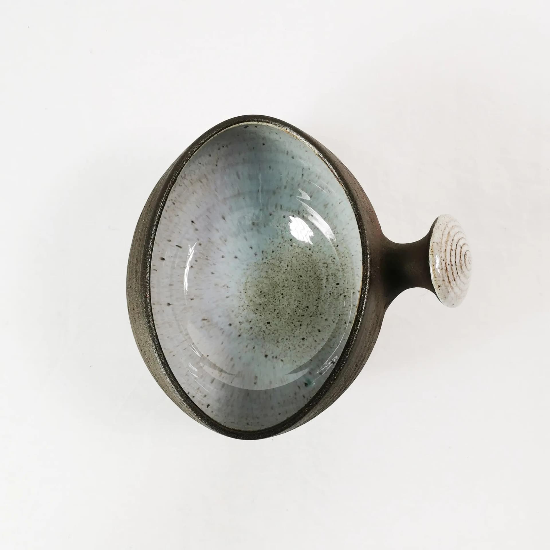 Bowl with handle, brown stoneware, by H. Ditlev, Denmark, 1960s. - 339834