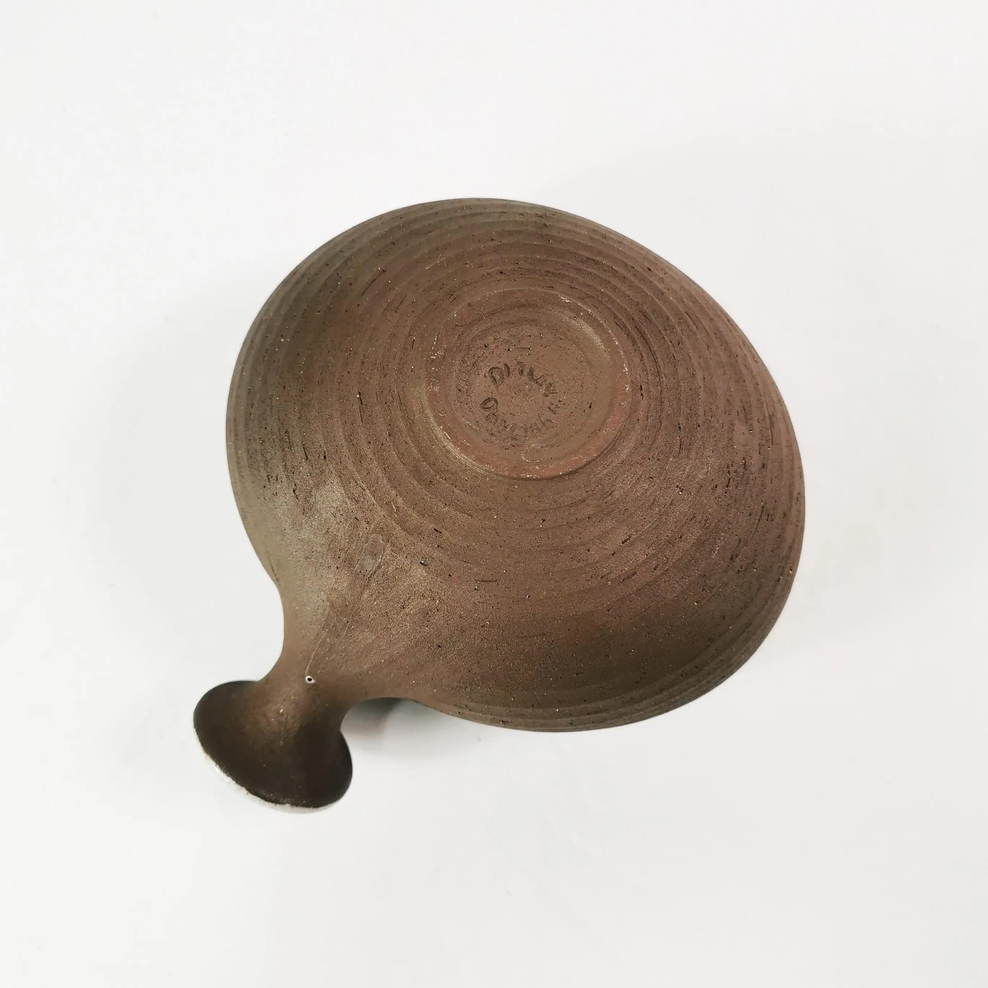 Bowl with handle, brown stoneware, by H. Ditlev, Denmark, 1960s. - 339835