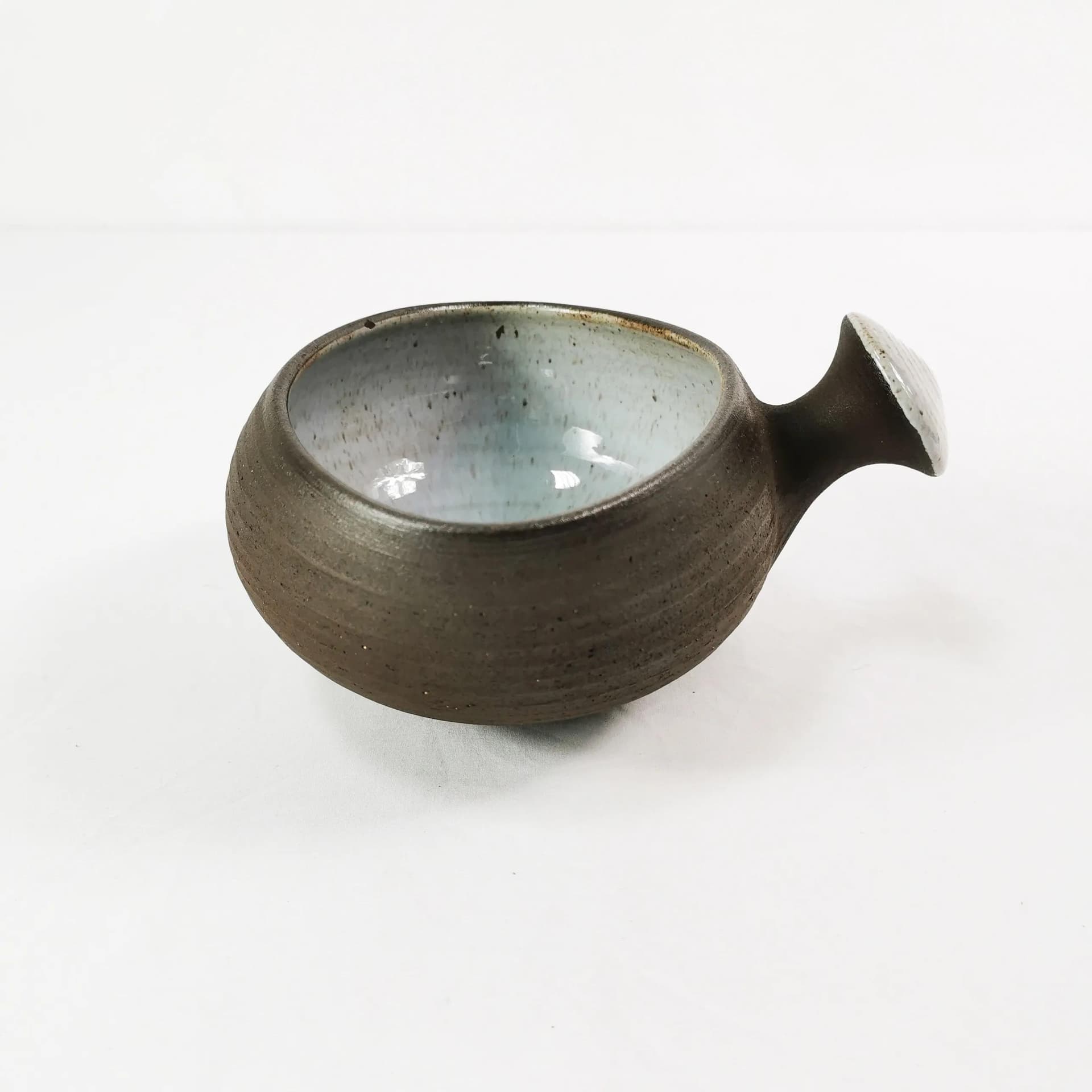 Bowl with handle, brown stoneware, by H. Ditlev, Denmark, 1960s. - 339830