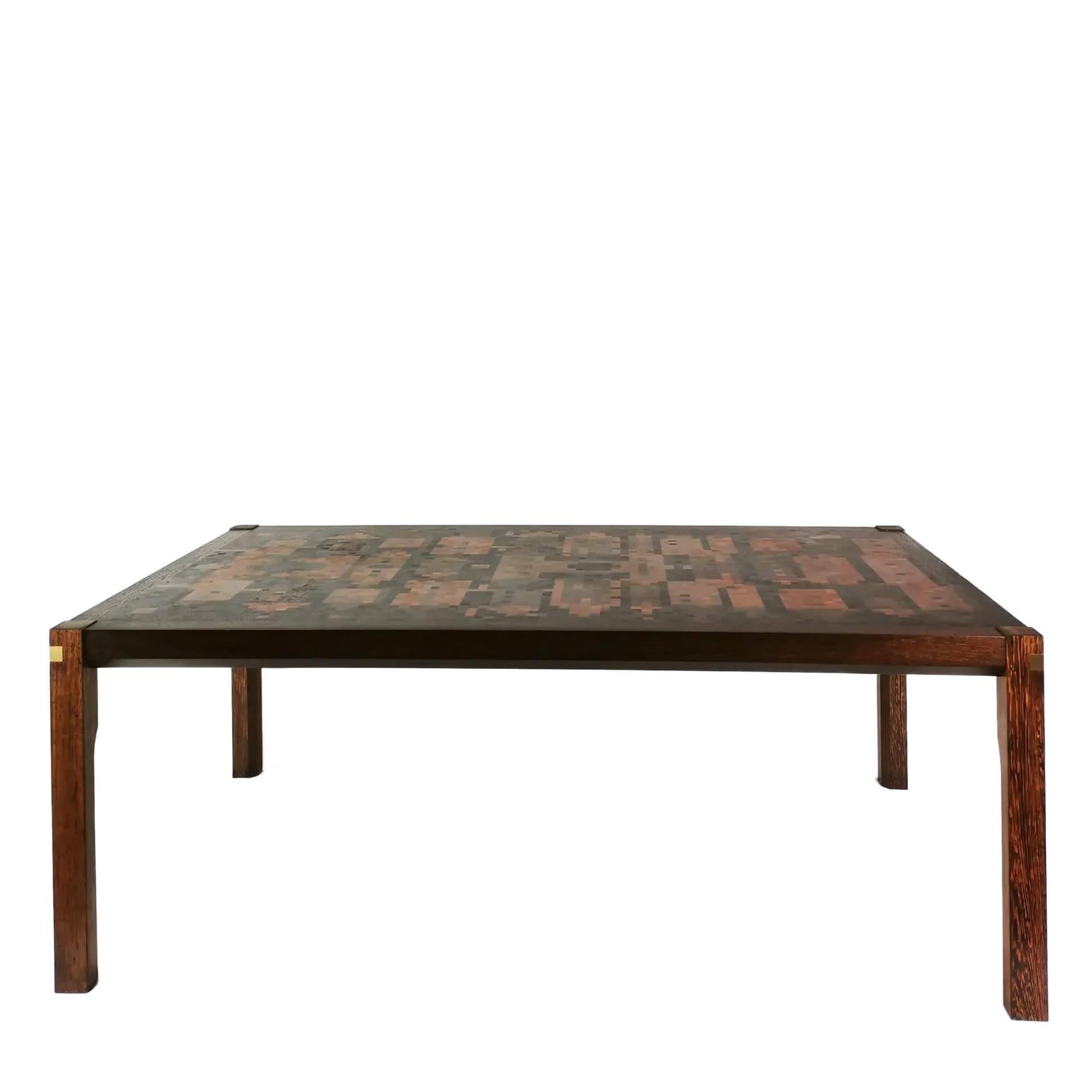 Coffee table, brown rosewood, by G. Christensen & R. Middelboe, Tranekaer, Denmark, 1970s.