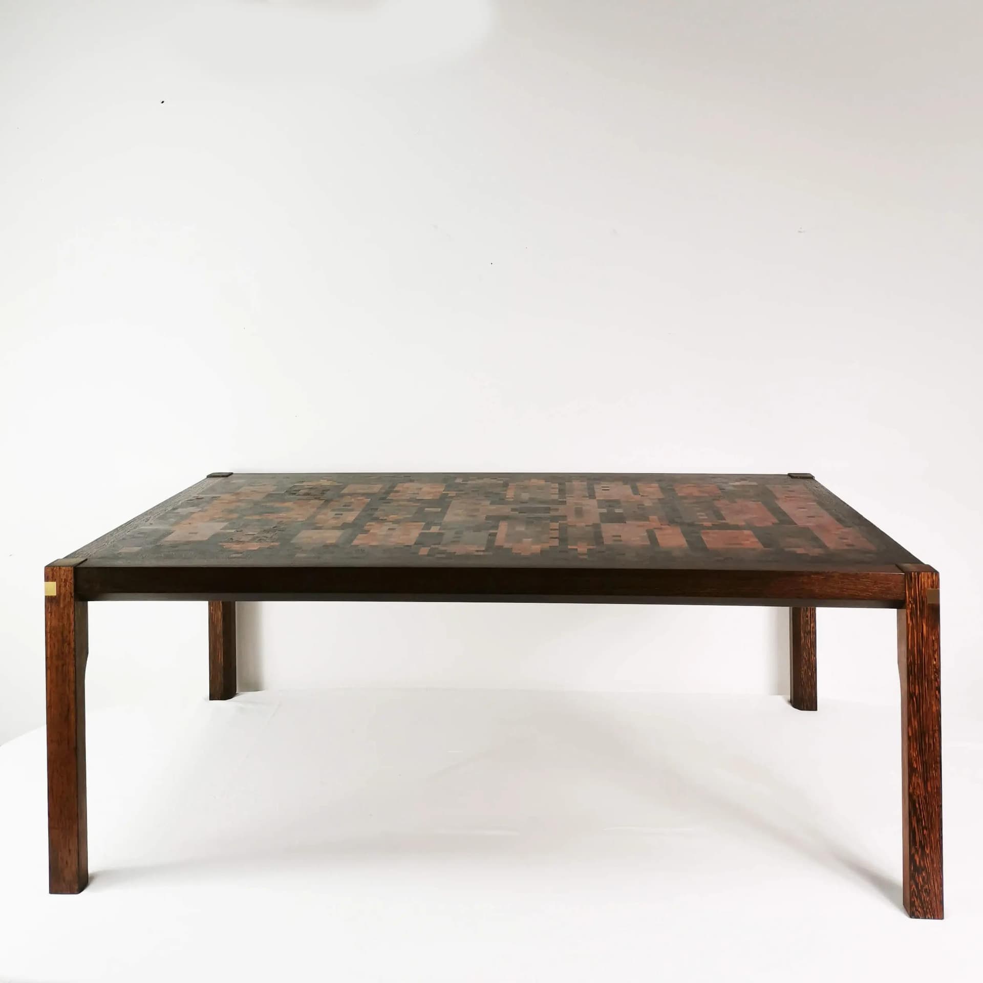 Coffee table, brown rosewood, by G. Christensen & R. Middelboe, Tranekaer, Denmark, 1970s. - 339818