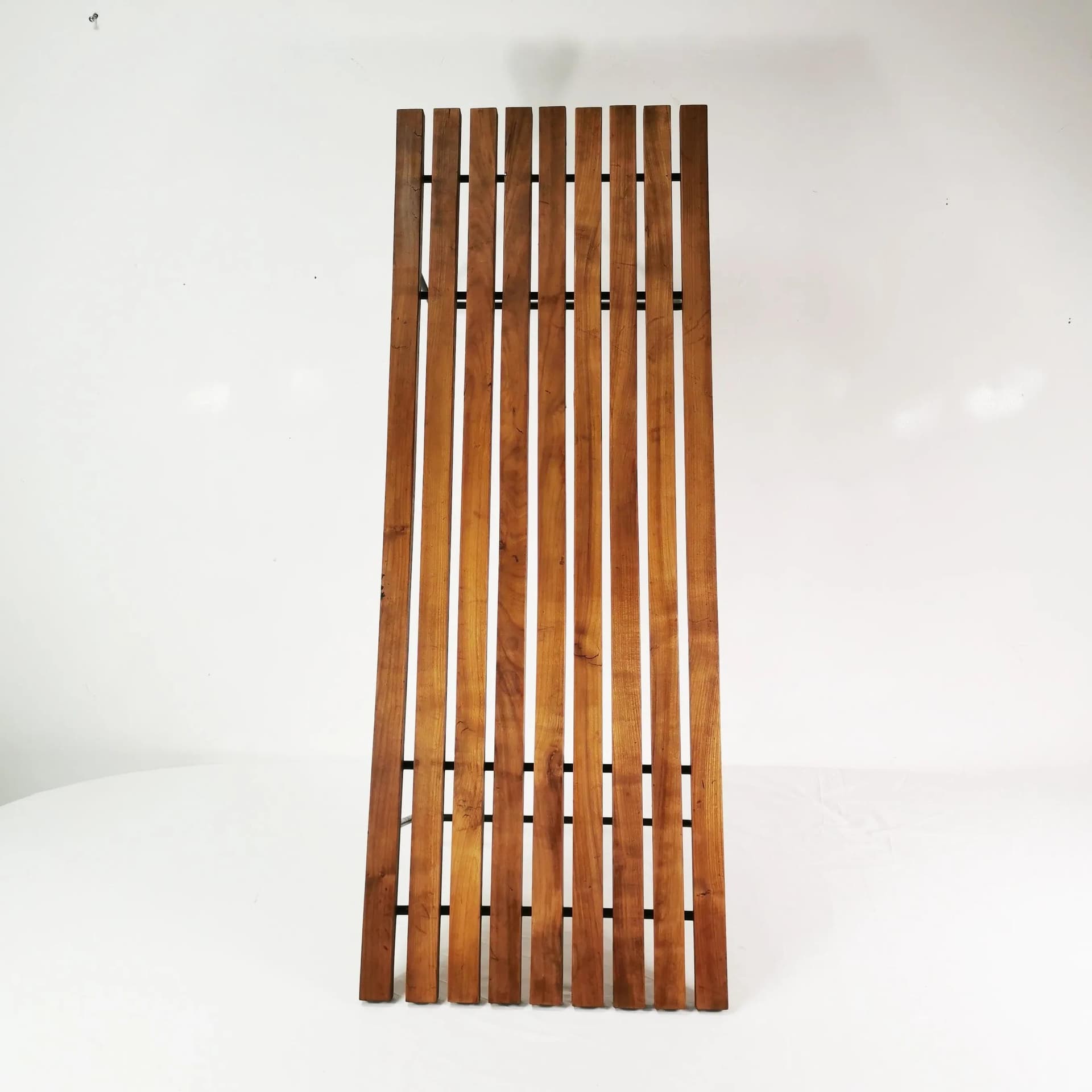 Coffee Table Model 400, brown wood, black metal, by H. Bertoia, Knoll, USA, 1950s. - 338888