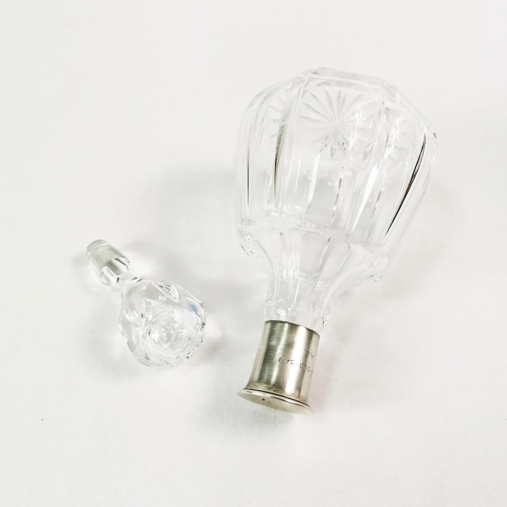 Decanter Art Deco, transparent crystal, silver, Germany, 1950s - 338866