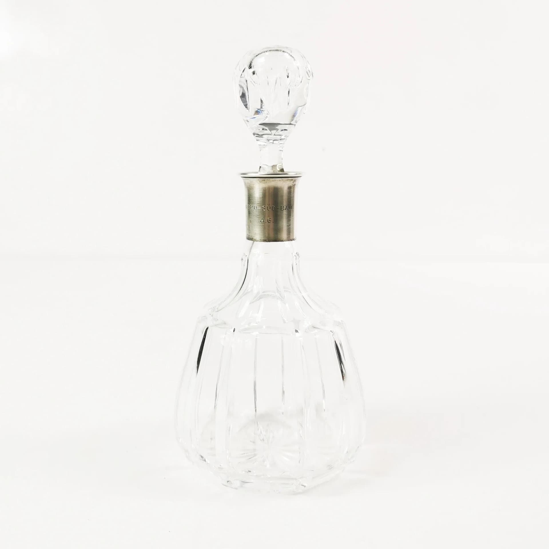 Decanter Art Deco, transparent crystal, silver, Germany, 1950s - 338861