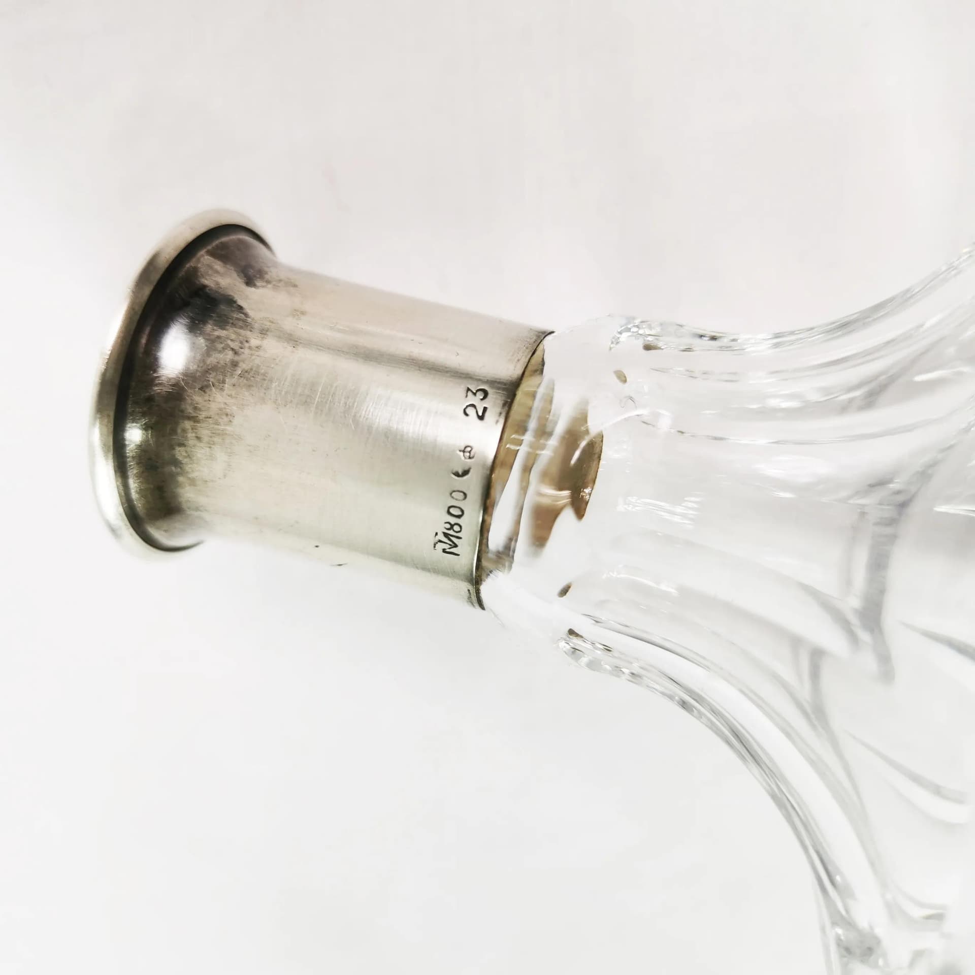 Decanter Art Deco, transparent crystal, silver, Germany, 1950s - 338869