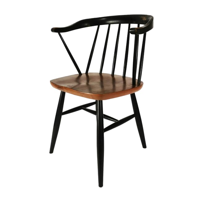 Armchair Fanett, brown wood, black wood, by I. Tapiovaara, Sweden, 1950s. - DIMENSION