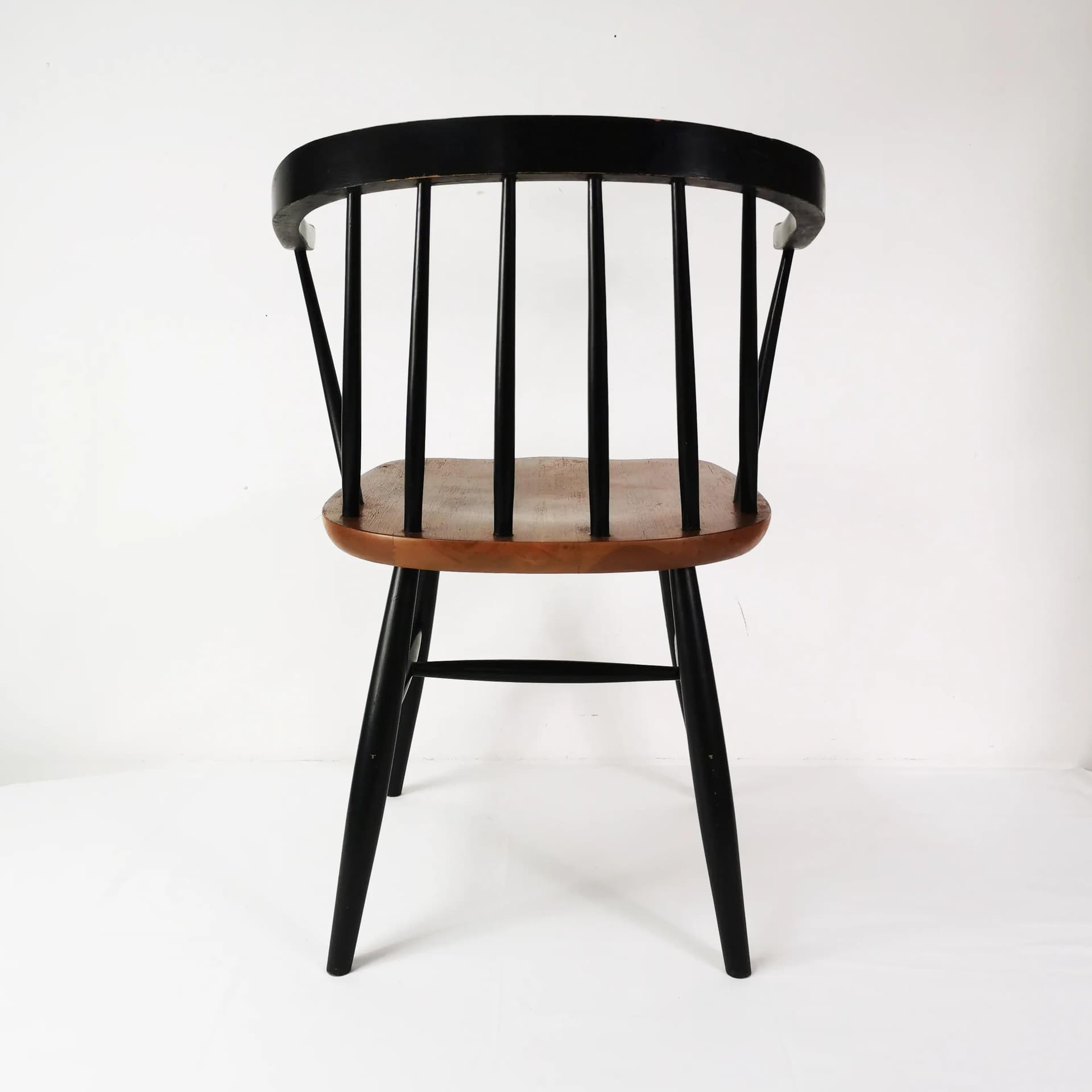 Armchair Fanett, brown wood, black wood, by I. Tapiovaara, Sweden, 1950s. - 338817