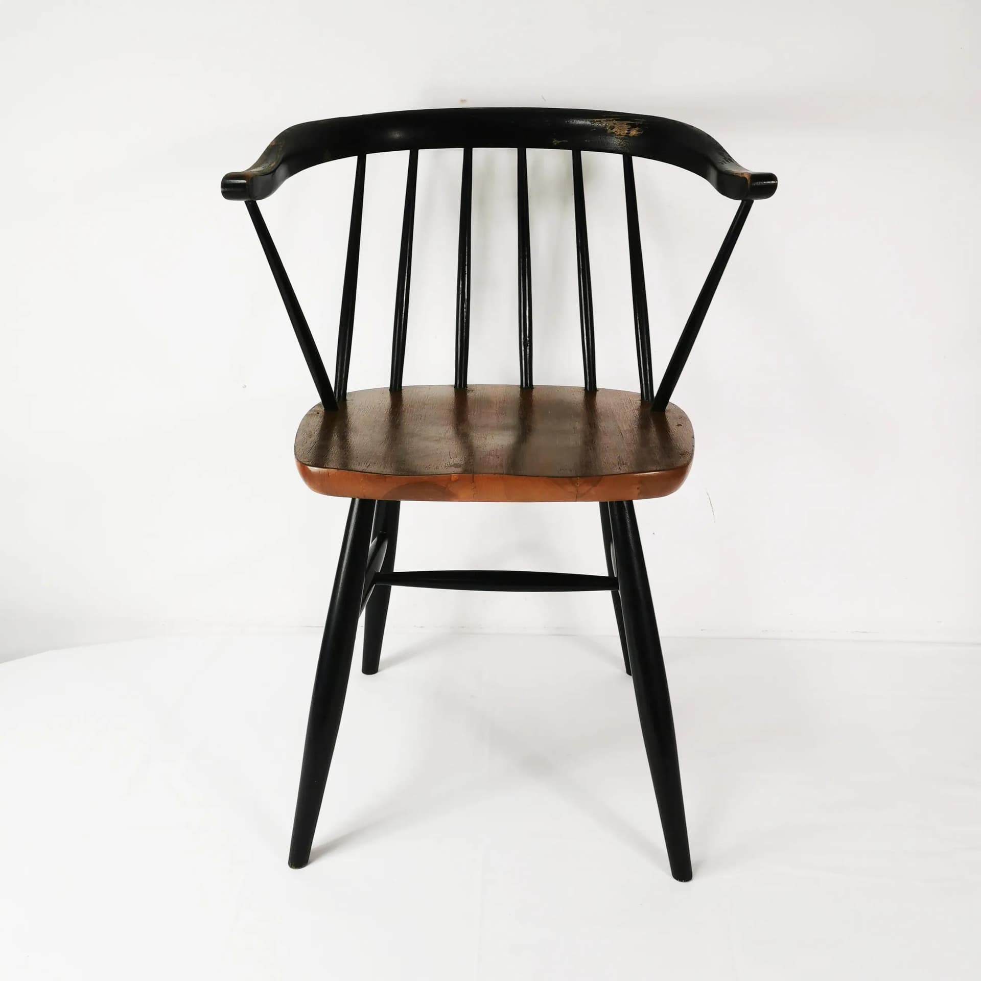 Armchair Fanett, brown wood, black wood, by I. Tapiovaara, Sweden, 1950s. - 338814