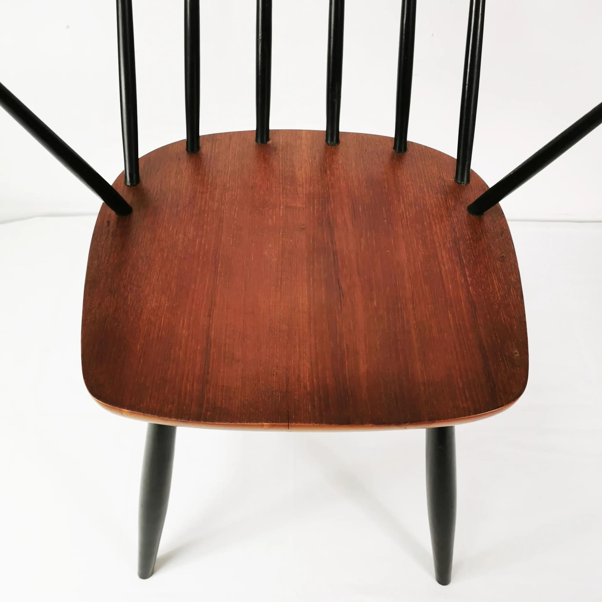 Armchair Fanett, brown wood, black wood, by I. Tapiovaara, Sweden, 1950s. - 338819