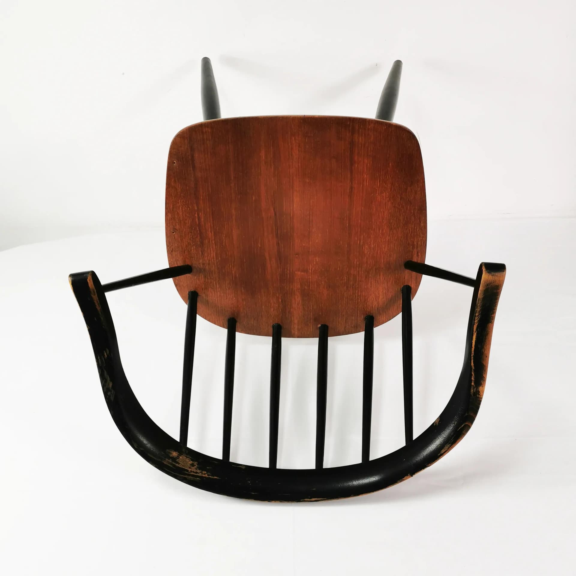 Armchair Fanett, brown wood, black wood, by I. Tapiovaara, Sweden, 1950s. - 338820