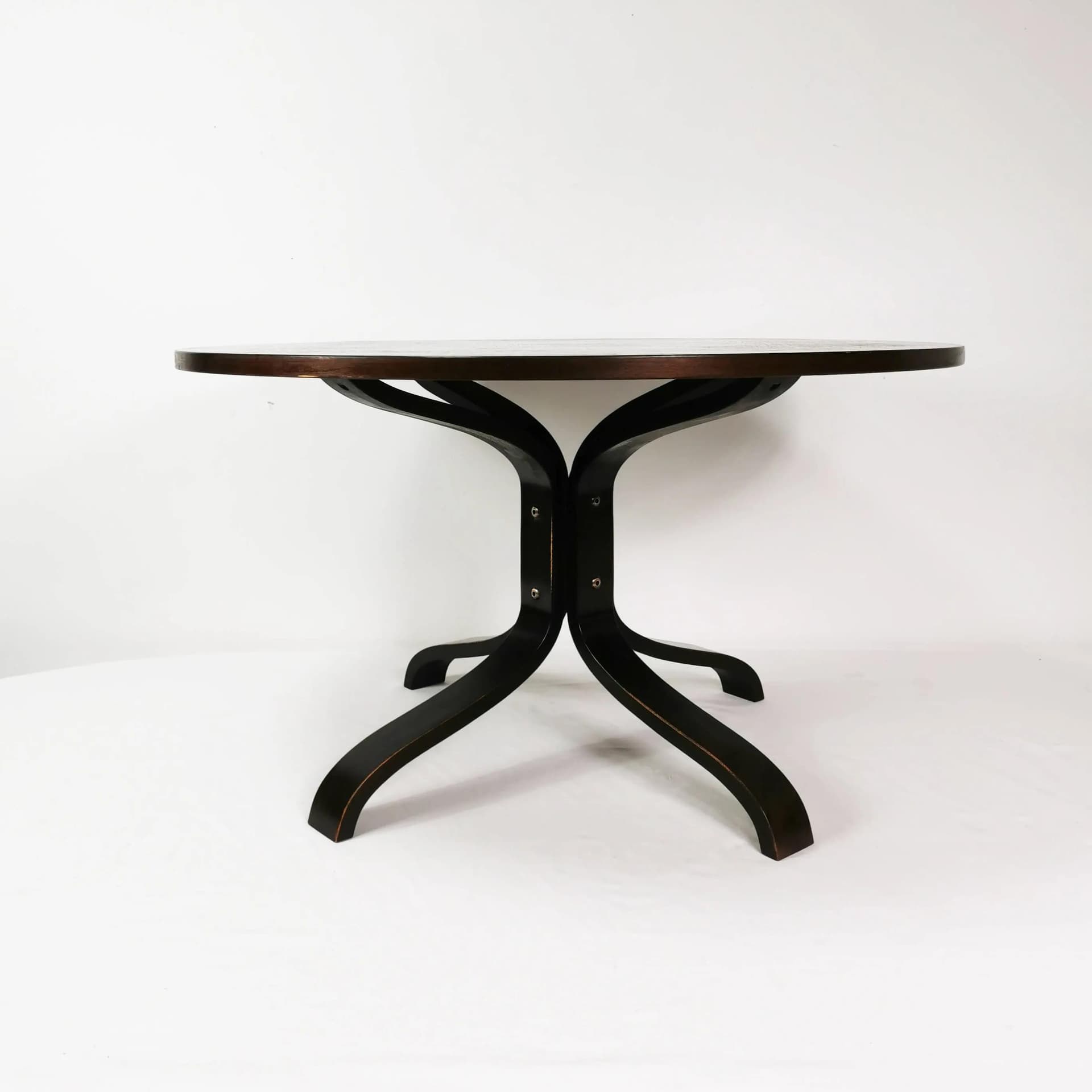 Coffee table, brown walnut, black beech, Denmark, 1970s. - 338778
