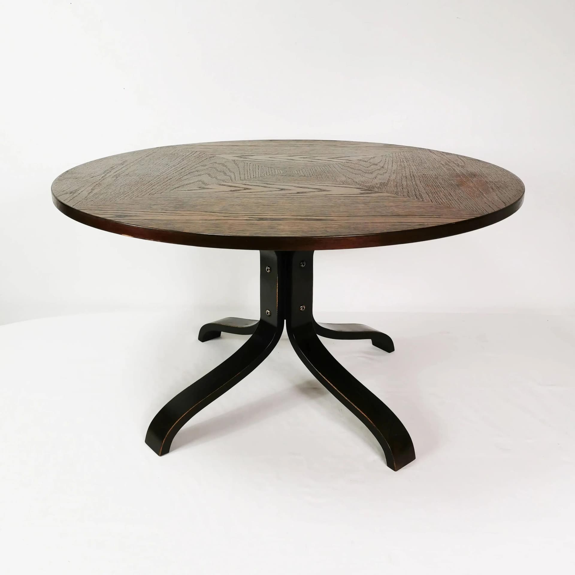 Coffee table, brown walnut, black beech, Denmark, 1970s. - 338776