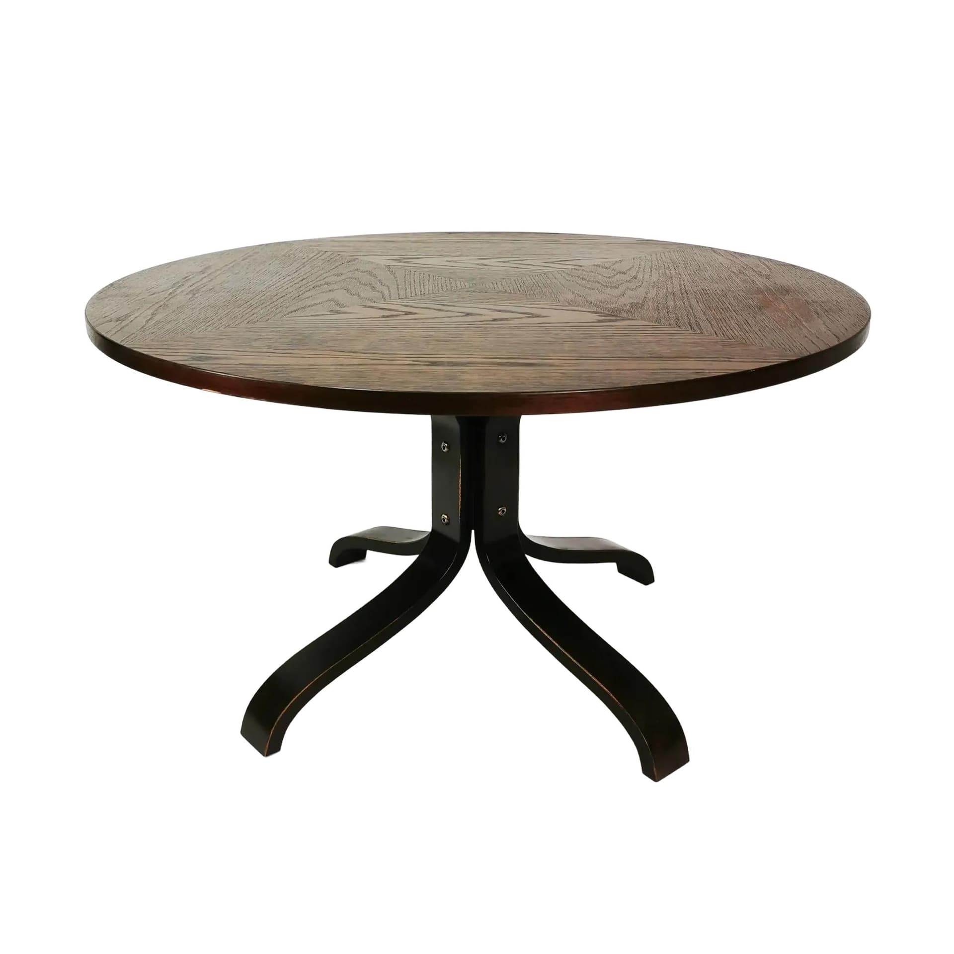 Coffee table, brown walnut, black beech, Denmark, 1970s.