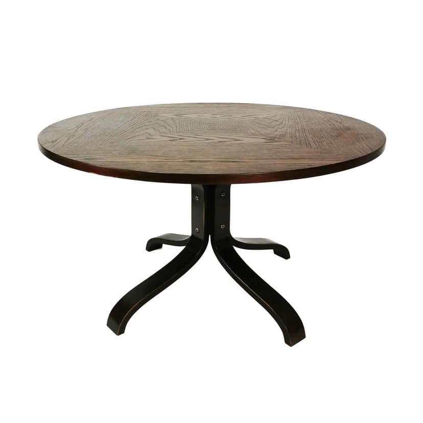 Coffee table, brown walnut, black beech, Denmark, 1970s.