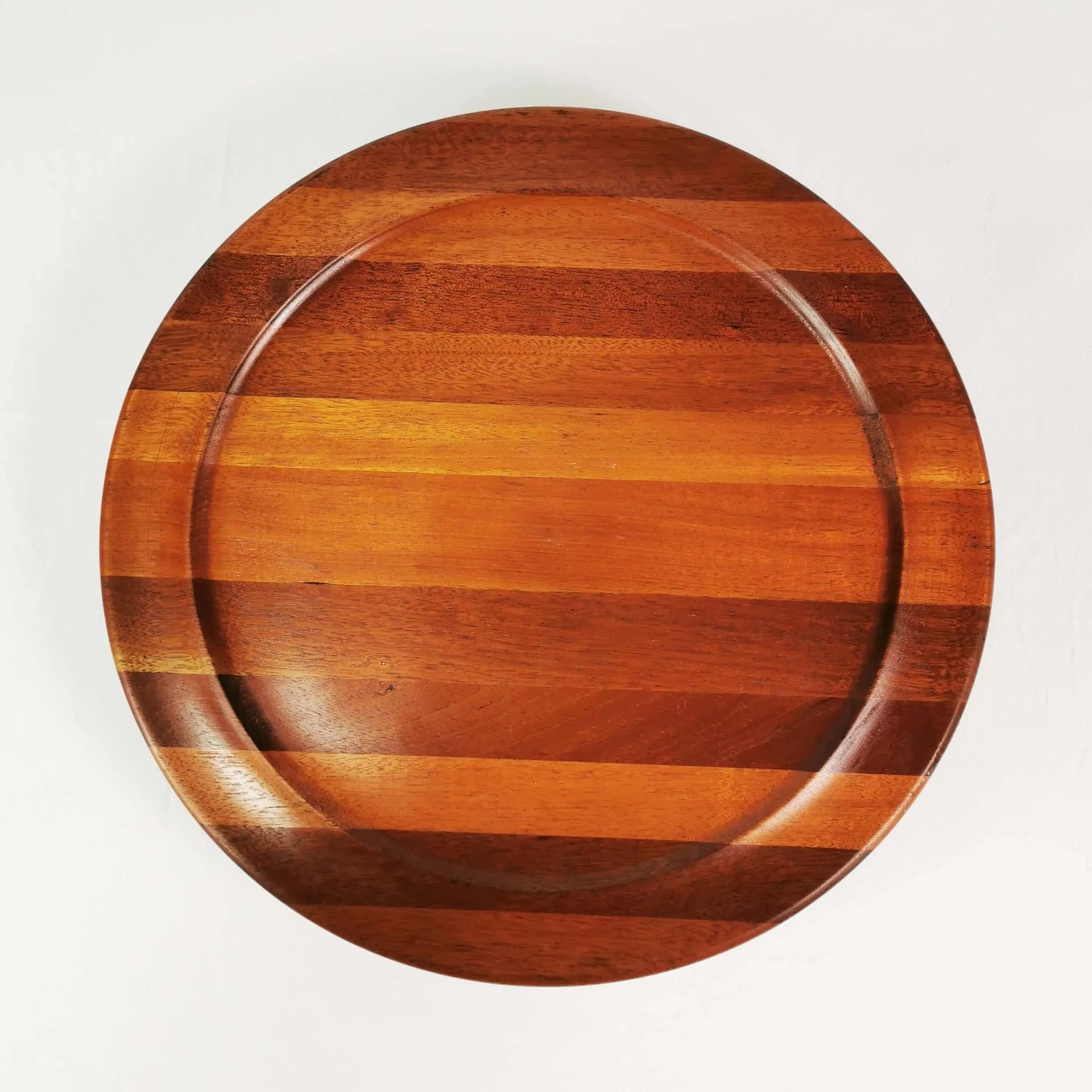 Round platter, brown teak, Norway, 1970s. - 338685