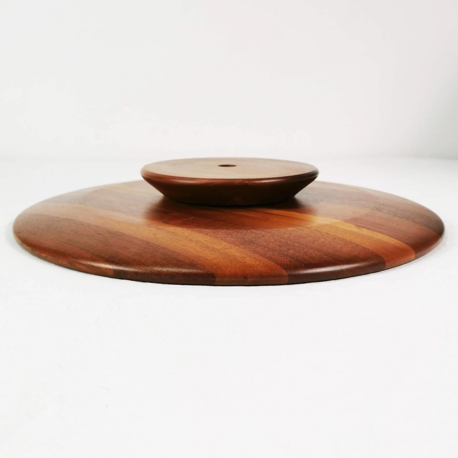 Round platter, brown teak, Norway, 1970s. - 338686
