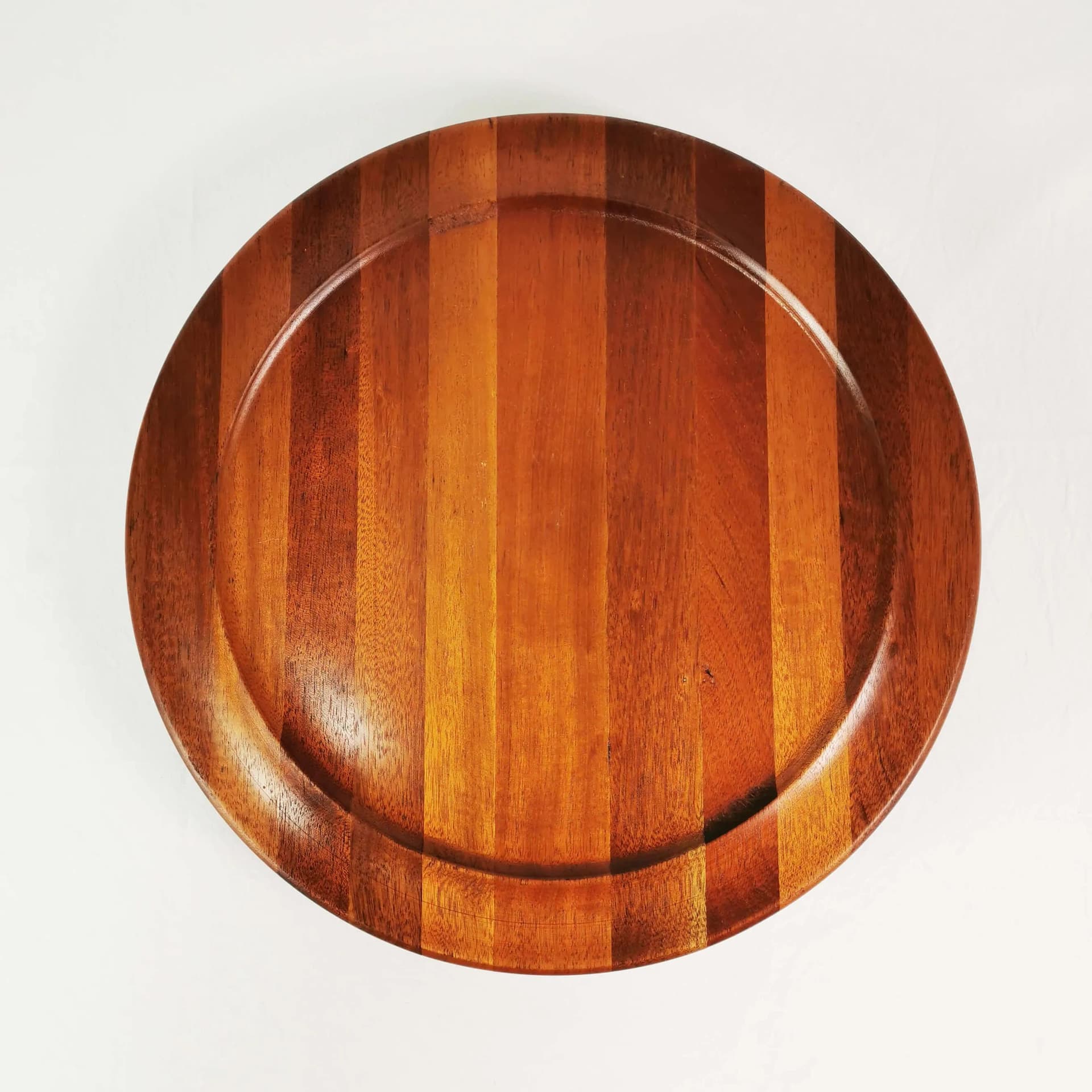 Round platter, brown teak, Norway, 1970s. - 338684