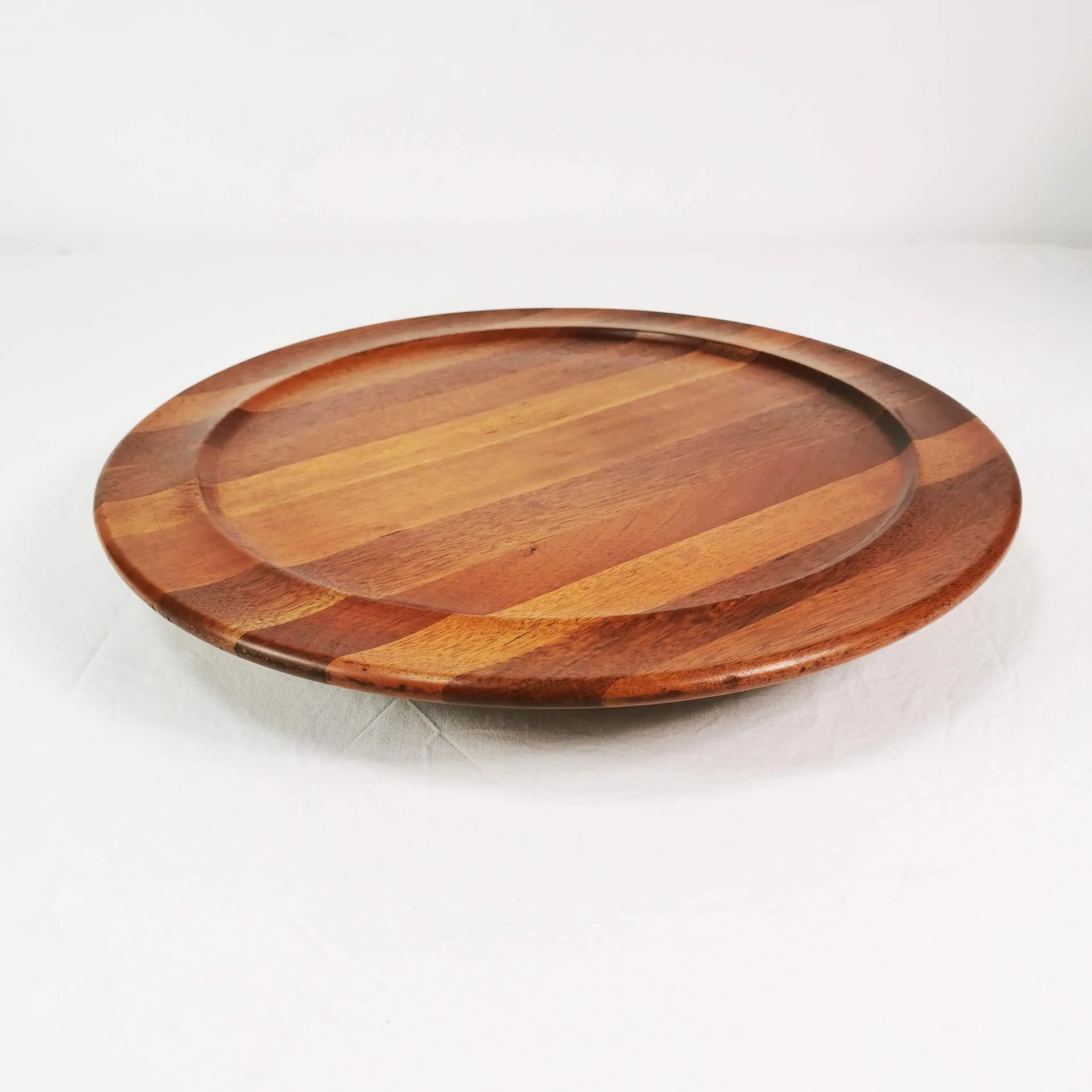 Round platter, brown teak, Norway, 1970s. - 338689
