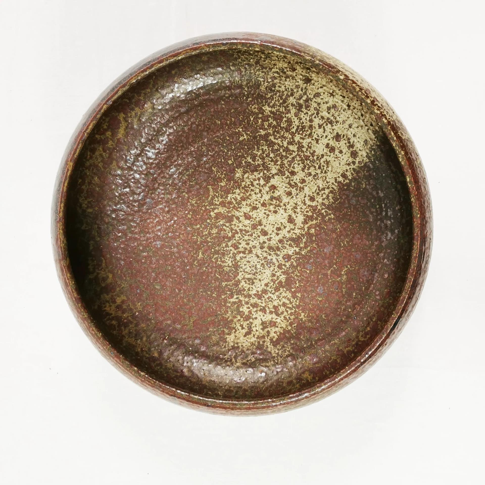Decorative bowl Mid Century, brown red beige stoneware, Denmark, 1960s. - 338672