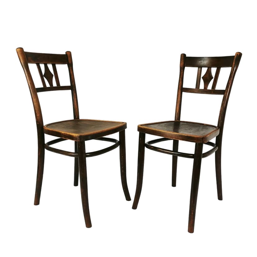 Para krzeseł Art Deco, brązowy, buk, Thonet, Niemcy, lata 30.