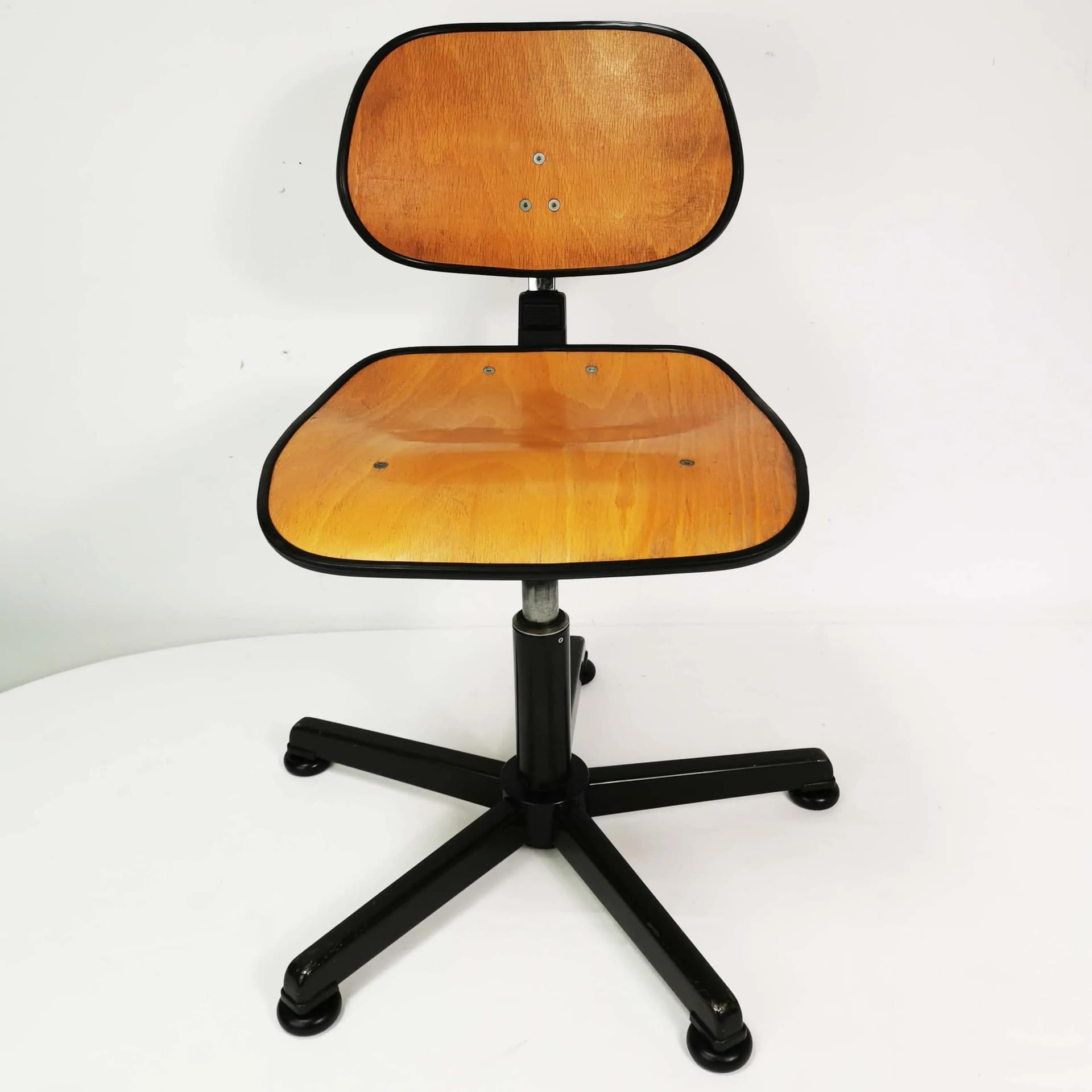 Workshop and Office Chair, brown beech, black metal, Sedus, Germany, 1970s. - 338505