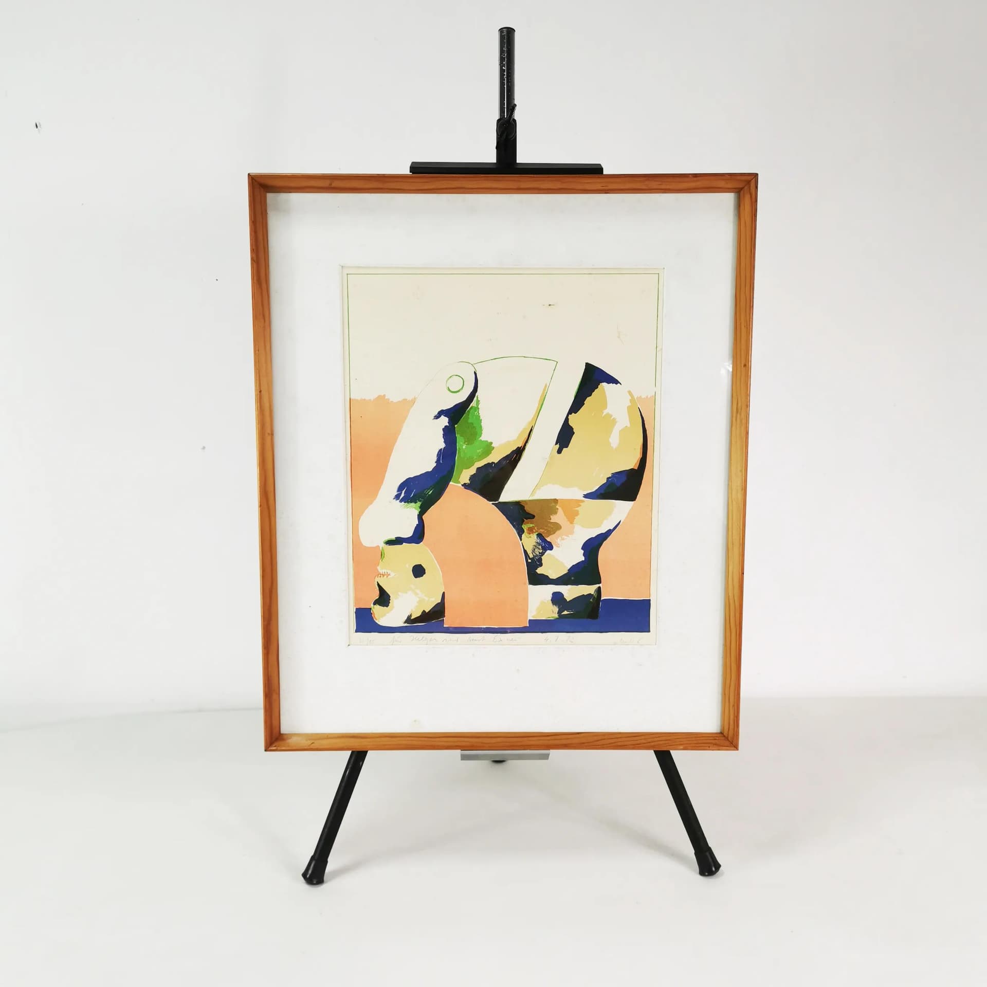 Lithograph, Head Portrait in Colour, paper, by H. Antes, Germany, 1970s - 338420