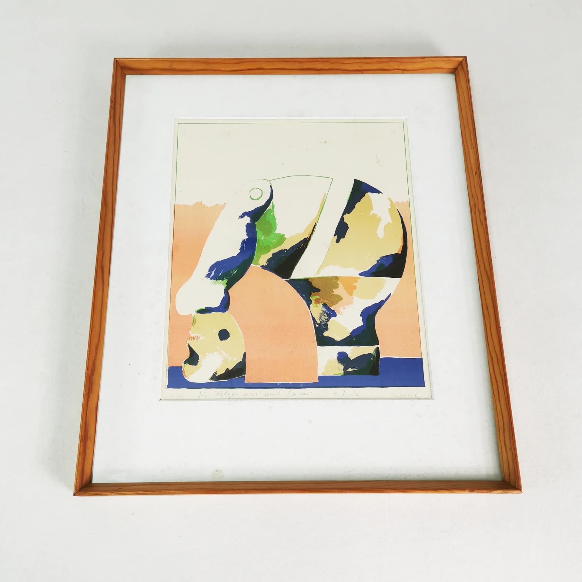 Lithograph, Head Portrait in Colour, paper, by H. Antes, Germany, 1970s - 338426