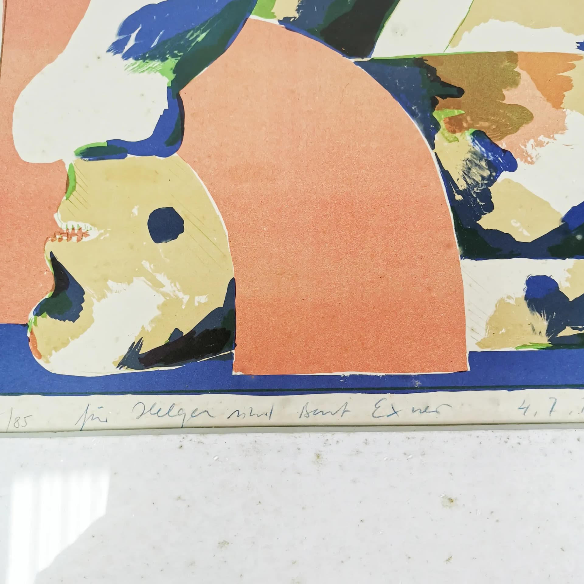 Lithograph, Head Portrait in Colour, paper, by H. Antes, Germany, 1970s - 338424