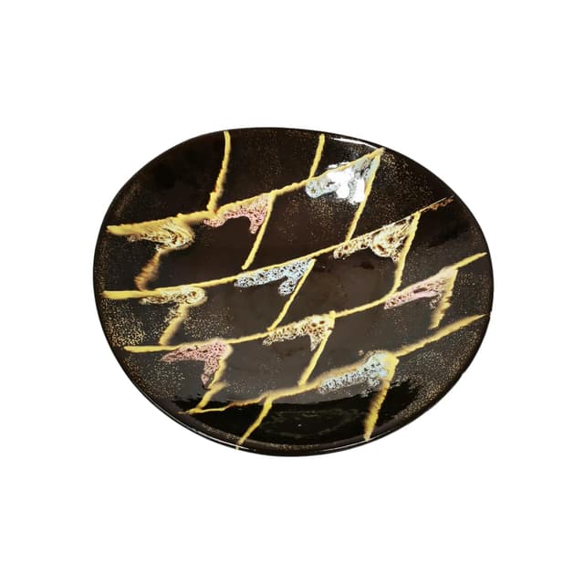 Platter, brown, ceramic, stoneware, Germany, 1960s - DIMENSION