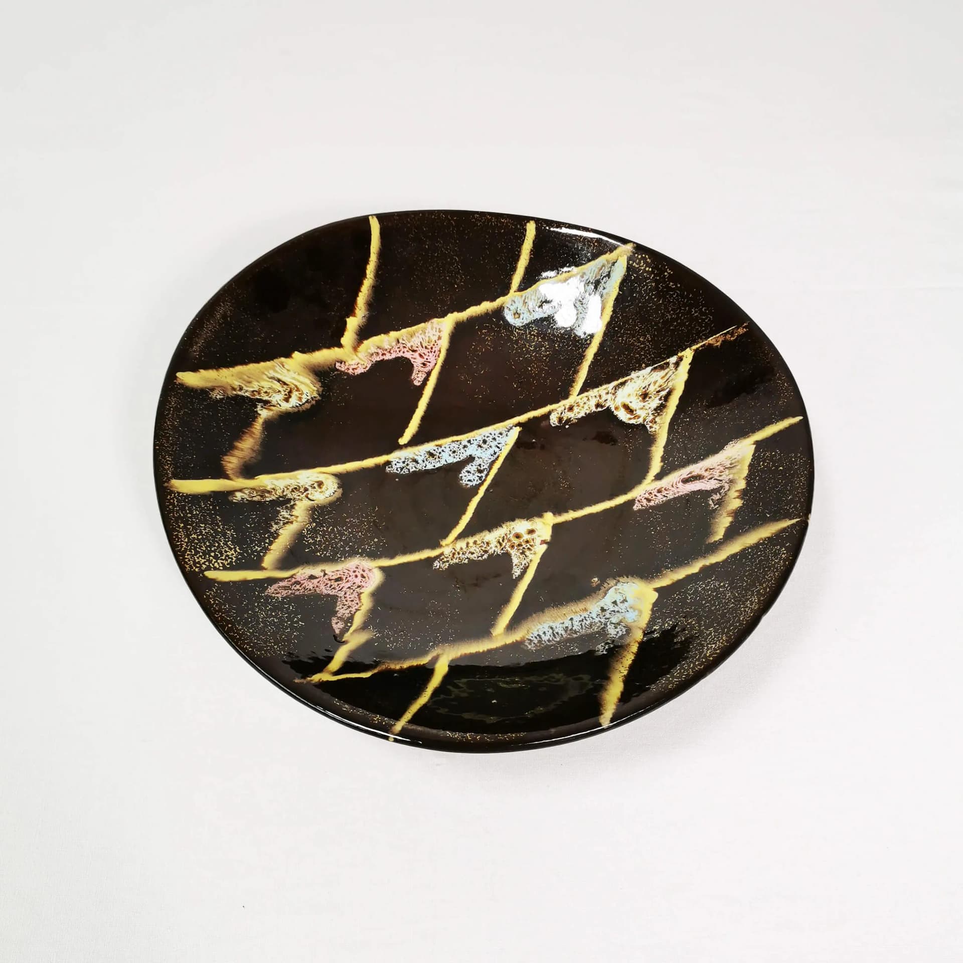 Platter, brown, ceramic, stoneware, Germany, 1960s - 338295