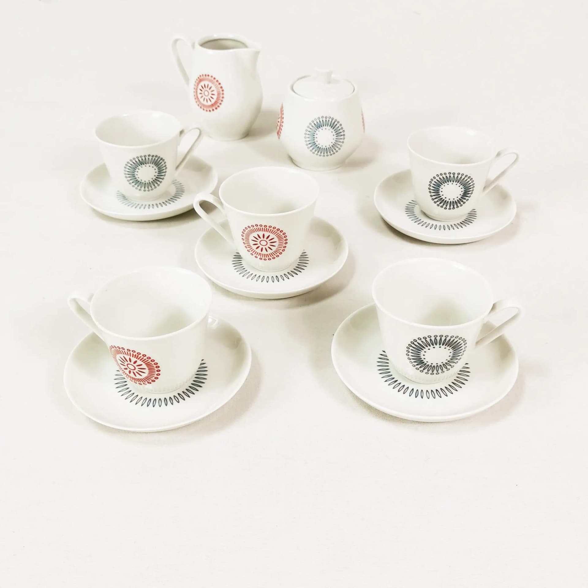 Zestaw do espresso, porcelana złamana biel, Lettin, Niemcy, lata 60. - 338229