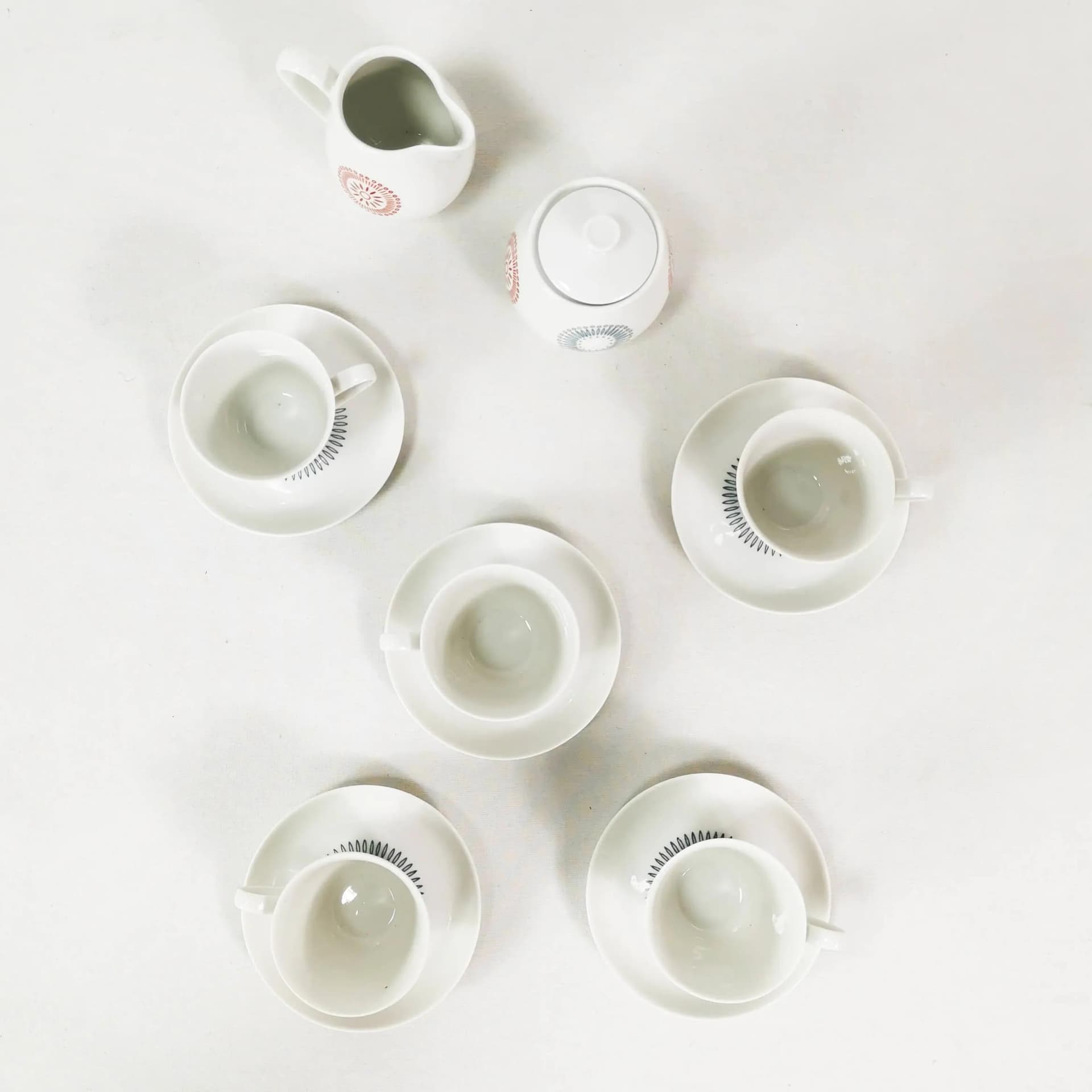 Zestaw do espresso, porcelana złamana biel, Lettin, Niemcy, lata 60. - 338230