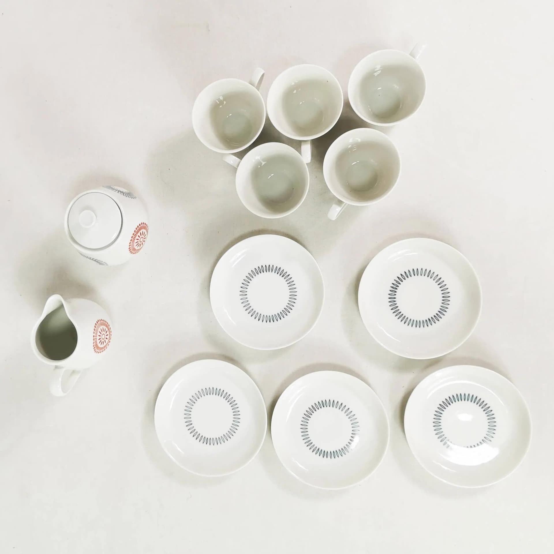 Zestaw do espresso, porcelana złamana biel, Lettin, Niemcy, lata 60. - 338231