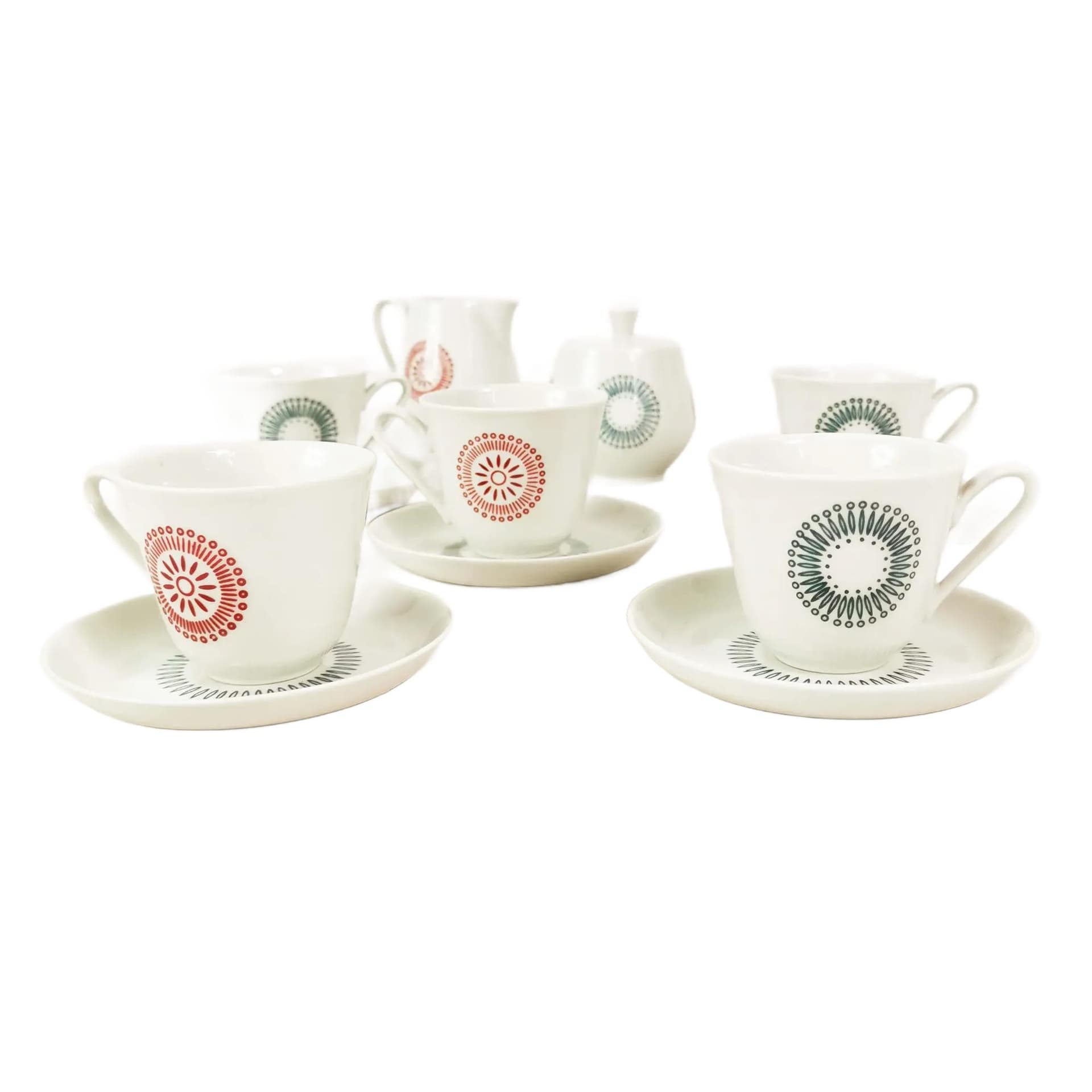 Zestaw do espresso, porcelana złamana biel, Lettin, Niemcy, lata 60.