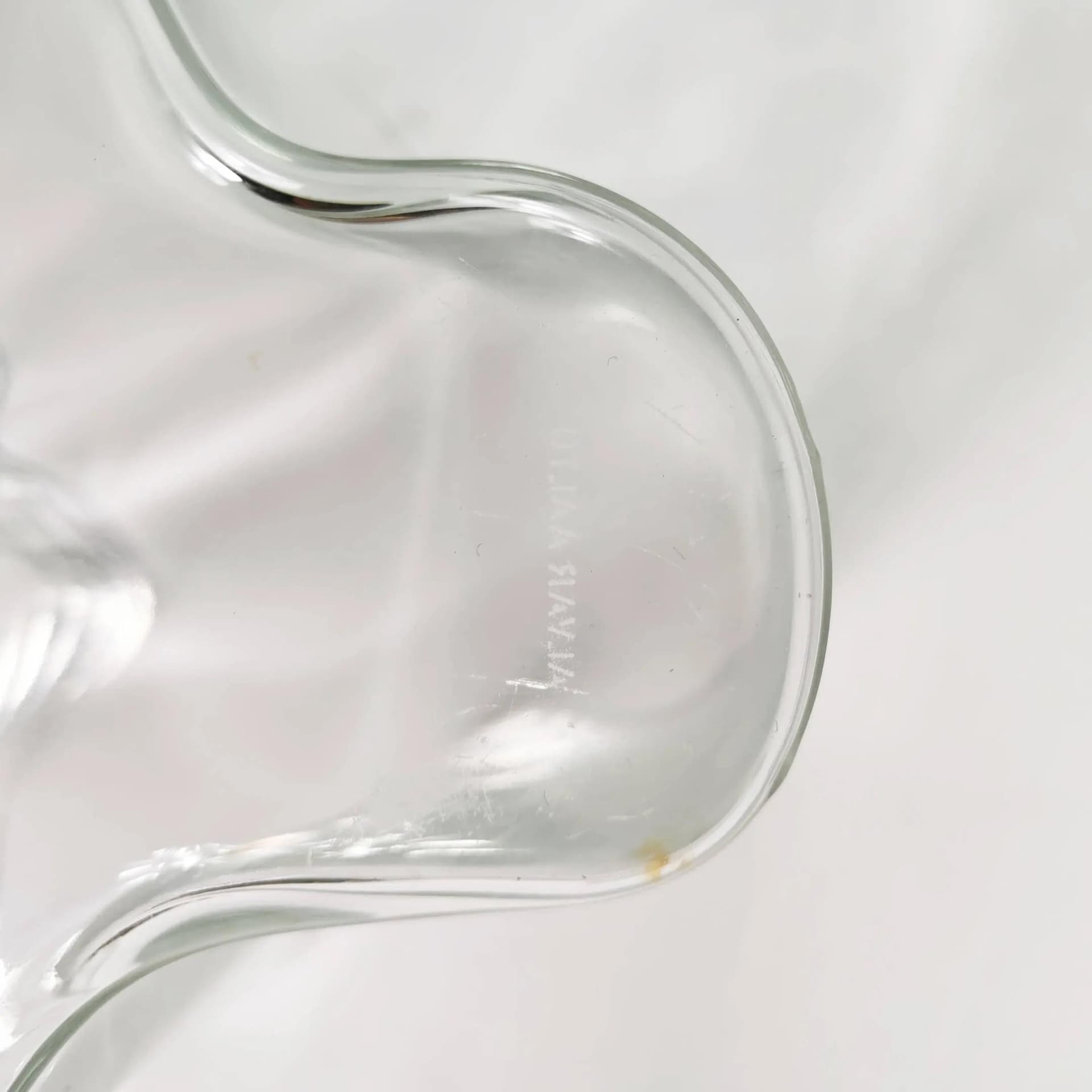 Pair of vases model 3030, transparent glass, white glass, by A. Aalto, Iittala, Finland, 1980s. - 338208