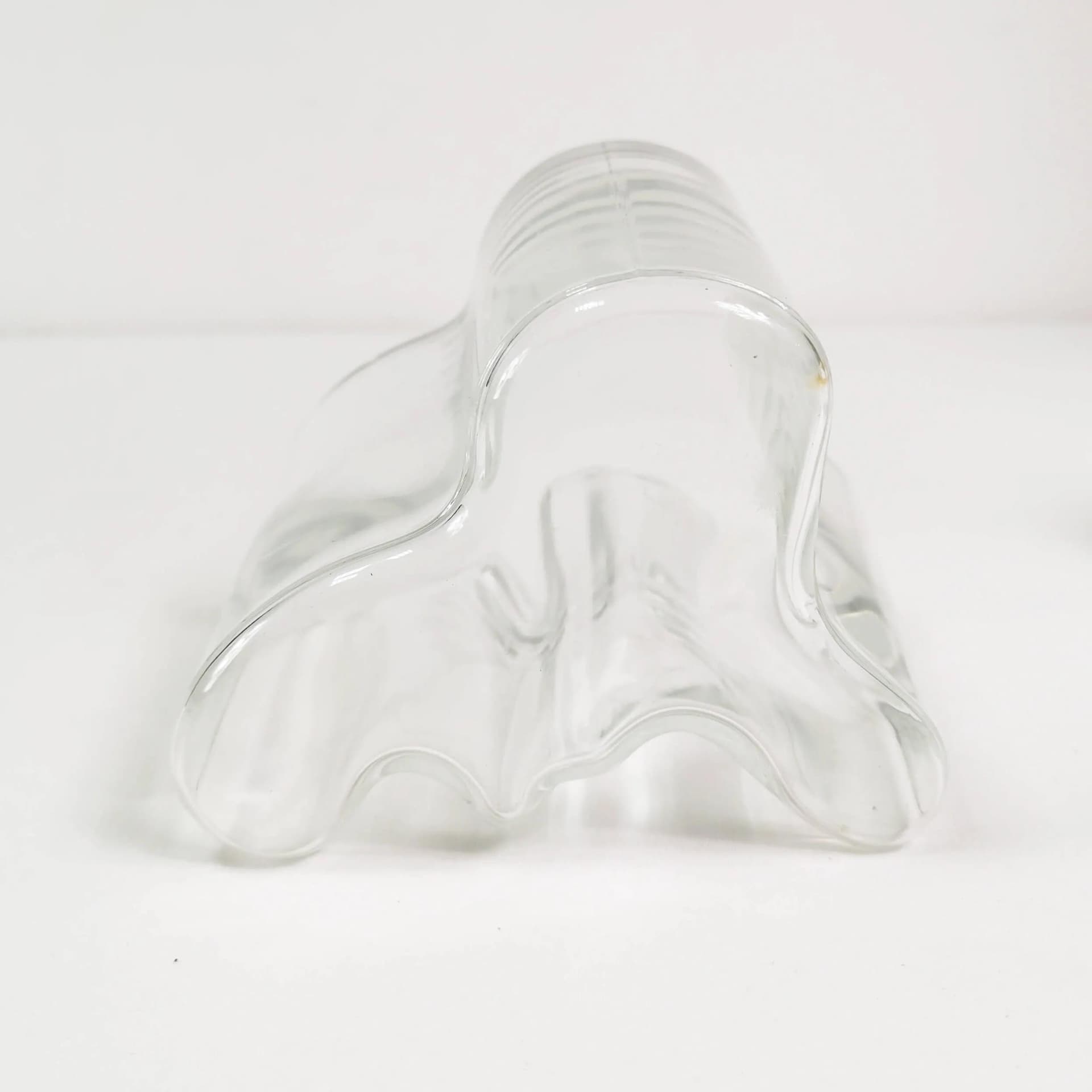 Pair of vases model 3030, transparent glass, white glass, by A. Aalto, Iittala, Finland, 1980s. - 338207