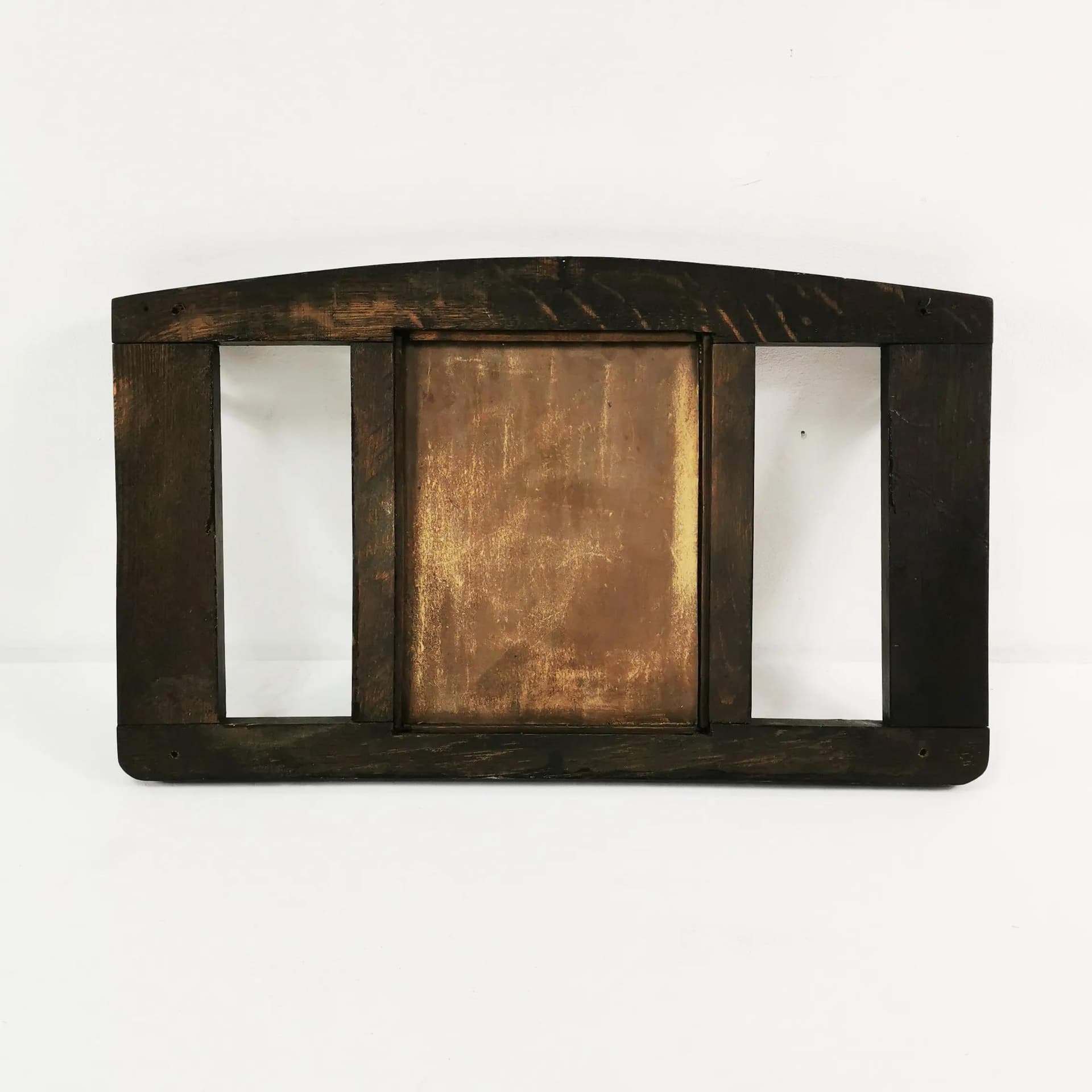 Wall-mounted Rack Art Deco, brown beech, mirror, Denmark, 1930s. - 337776
