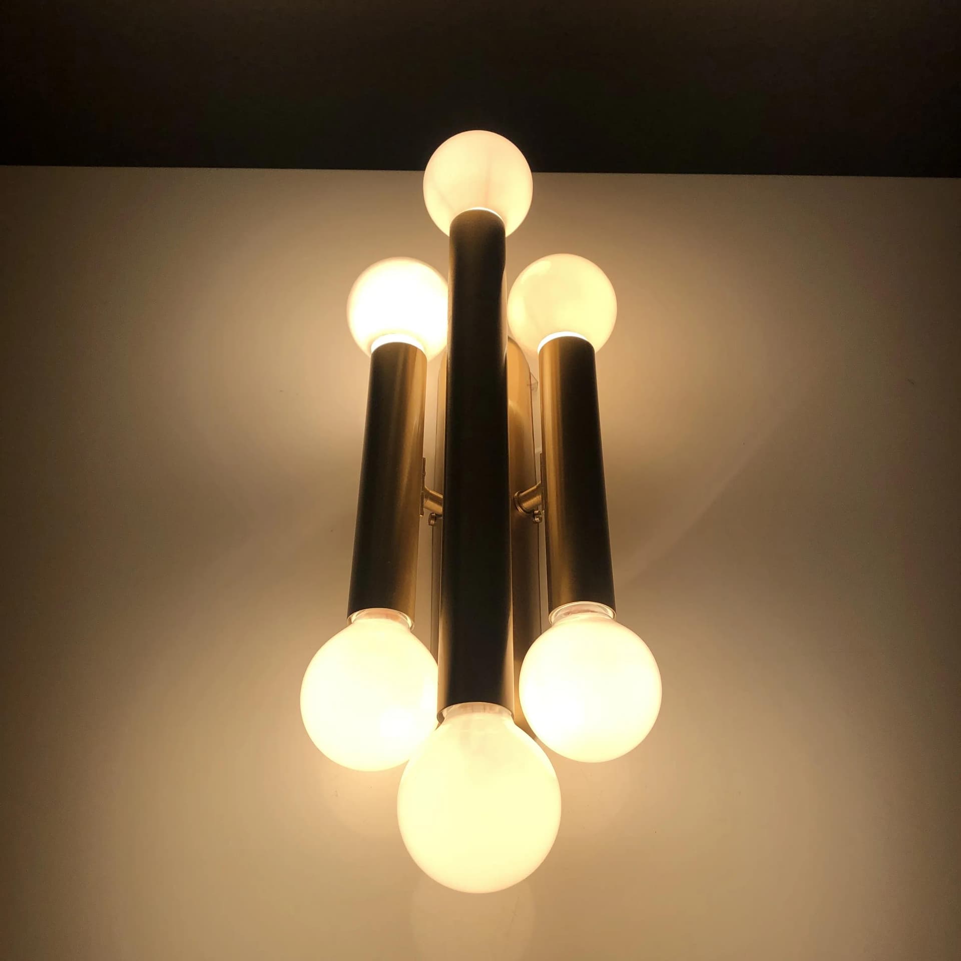 Pair of wall sconces, gilt brass, V.L.S Leuchten, Germany, 1980s. - 25488